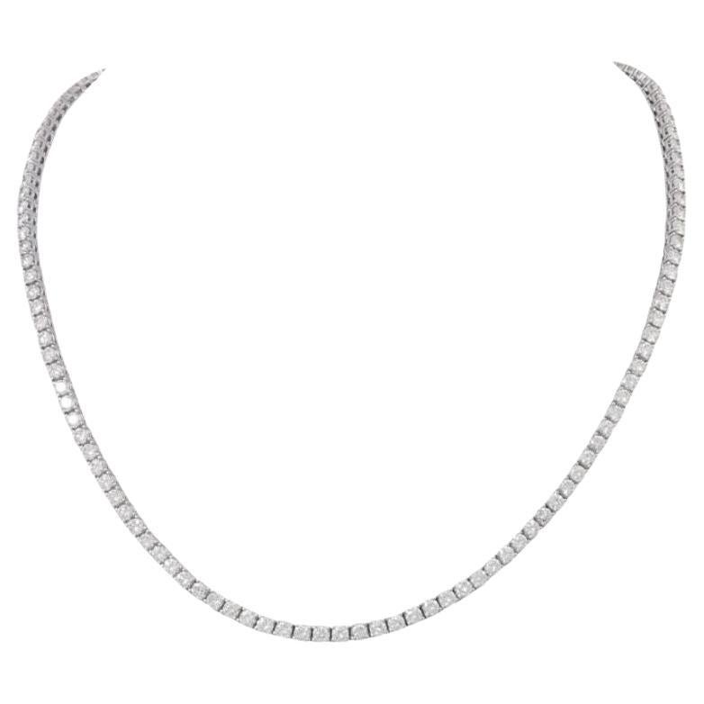 Fine Riviere Necklace with 130 Brilliant-Cut Diamonds For Sale