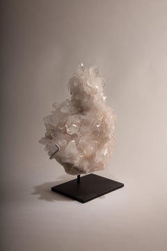 Fine Rock Crystal Mineral Cluster with Modern Mount – 11"H