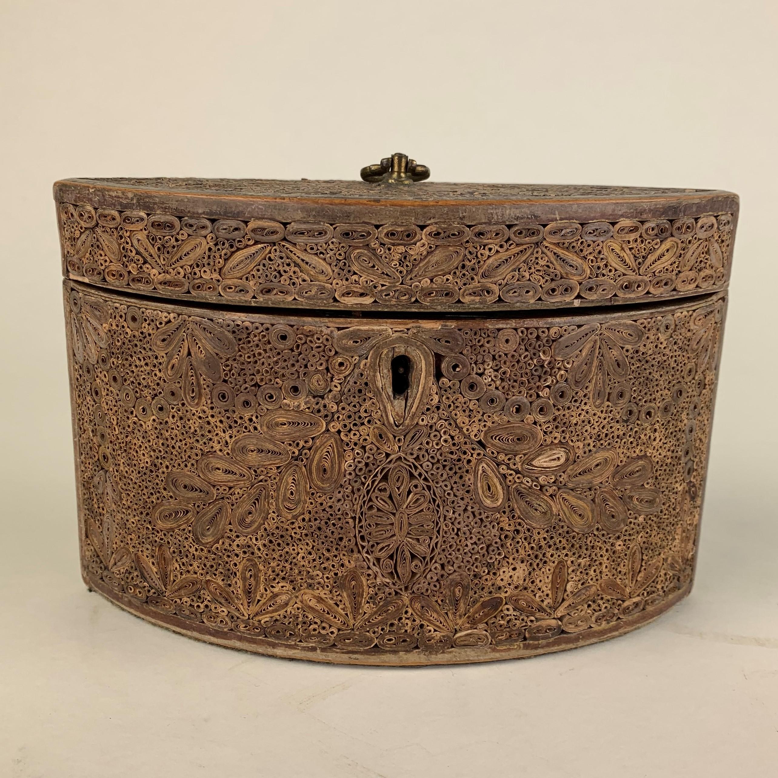 English Fine Rolled Paper Tea Caddy For Sale