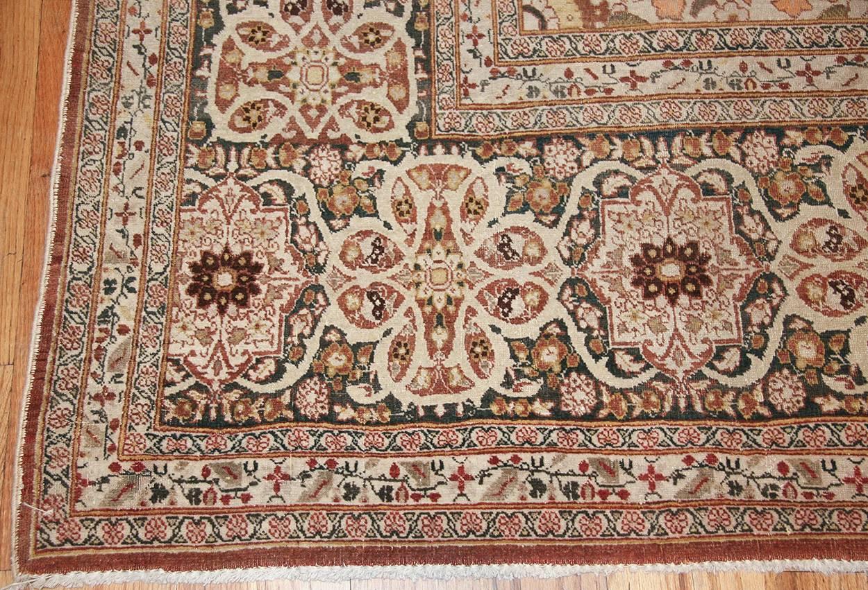 Fine Room Size Antique Persian Haji Jalili Tabriz Rug. Size: 9' 3