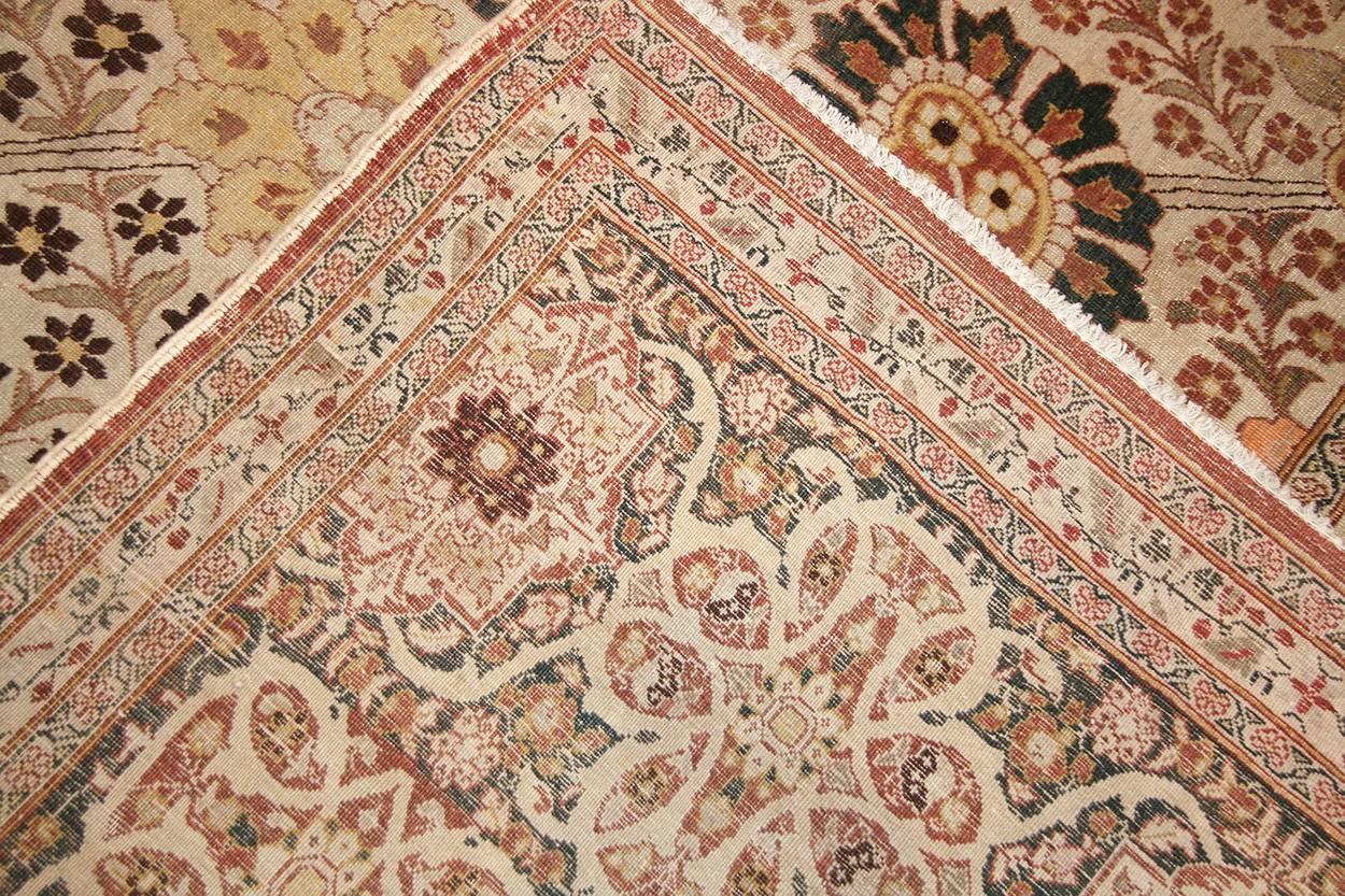 Wool Fine Room Size Antique Persian Haji Jalili Tabriz Rug. Size: 9' 3