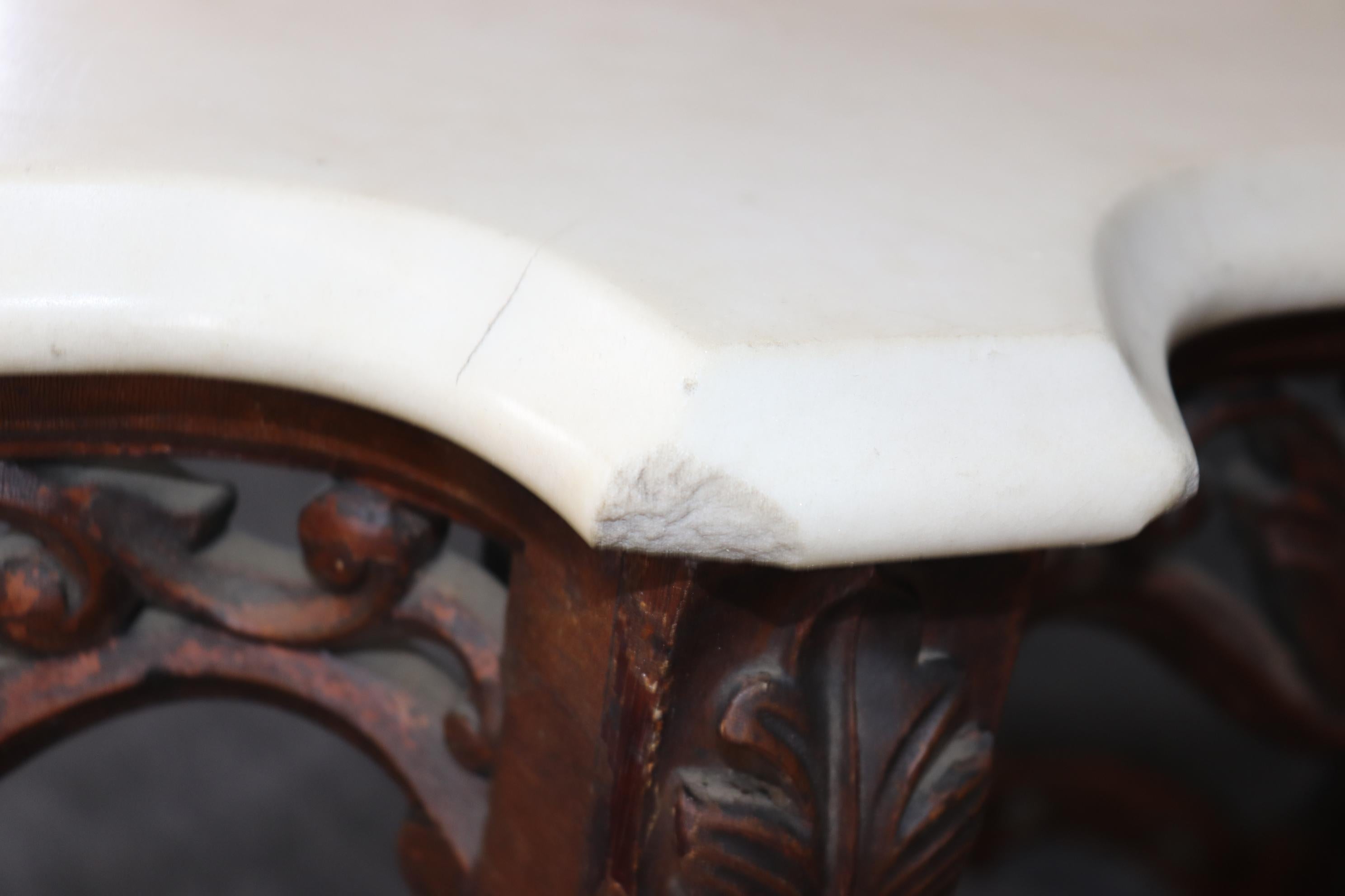 Late 19th Century Fine John Henry Belter Rosewood Carved High Victorian Marble Top Center Table