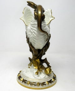 Fine Royal Worcester Porcelain Nautilus Shell Vase with Salamander