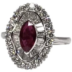 Fine Ruby and Diamond 18 Karat 3.77 Carat Ladies Ring Certified 