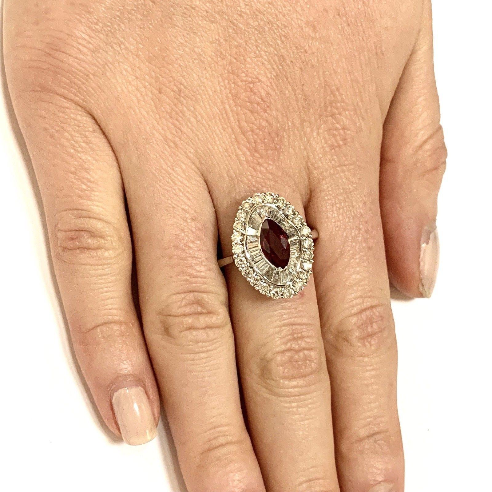 Fine Ruby and Diamond 18 Karat 3.77 Carat Ladies Ring Certified  5