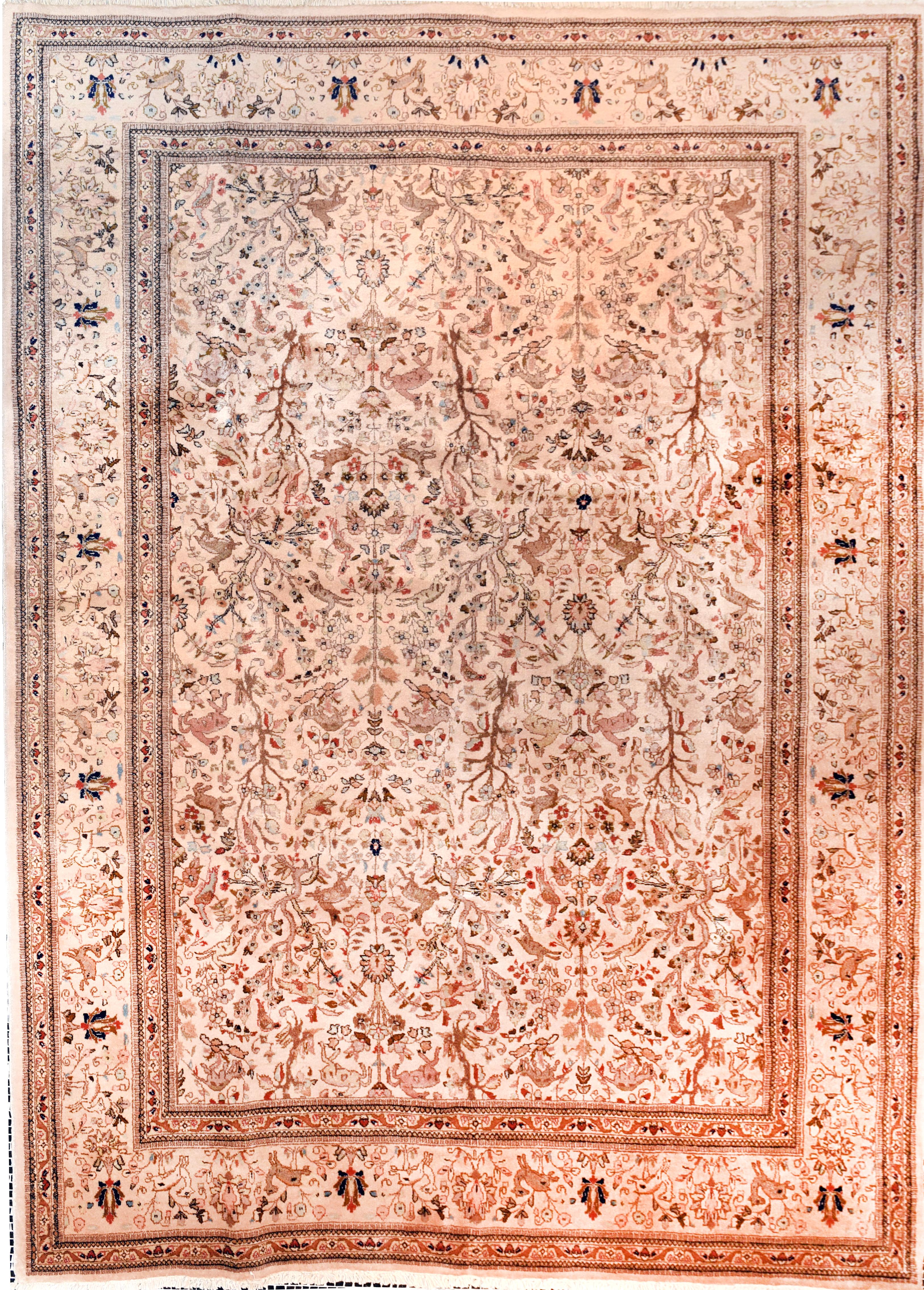 Persian Vintage Perisan Tabriz Area Rug For Sale