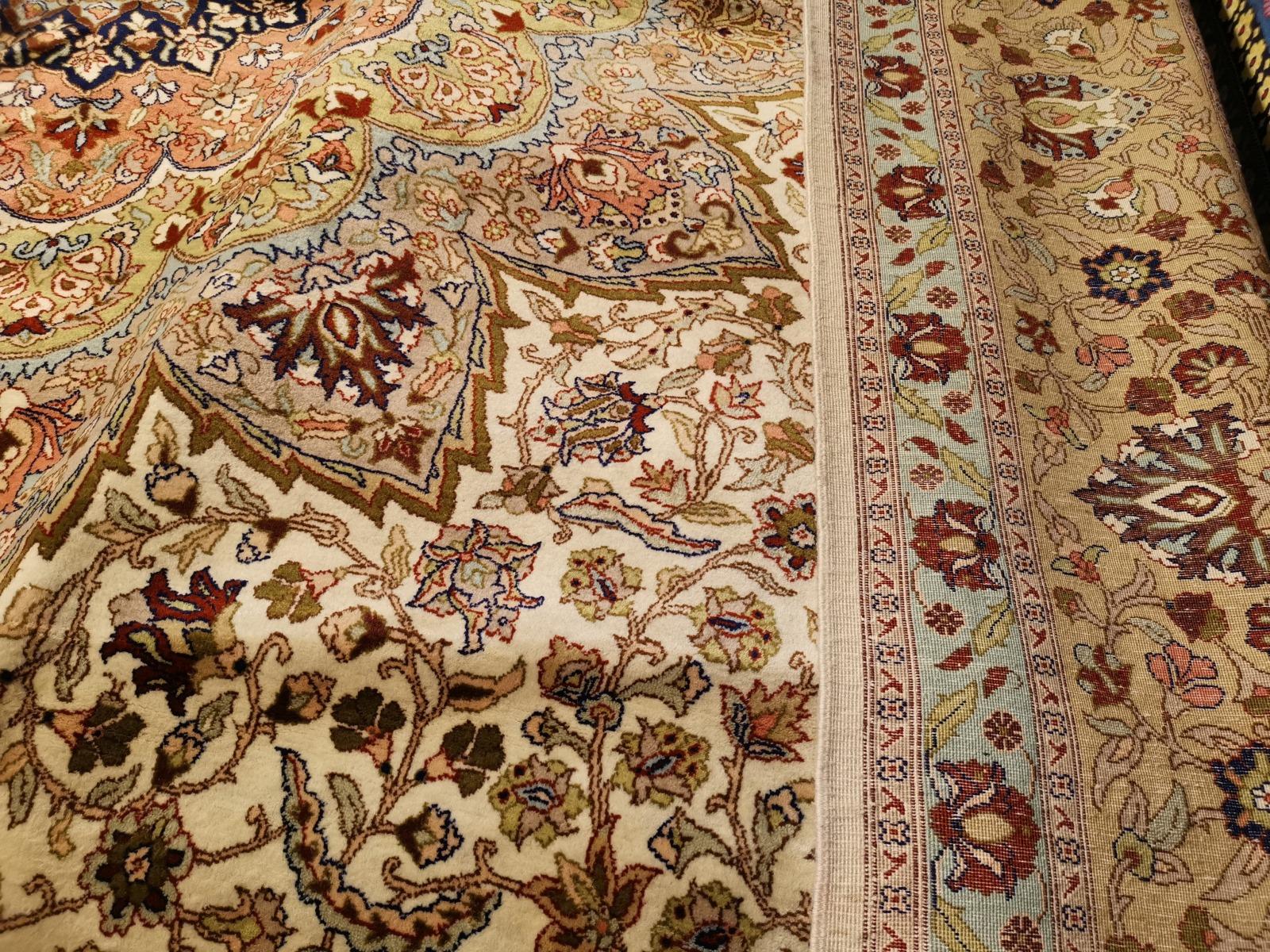 Feiner feiner türkischer Hereke Teppich im Vintage-Stil, übergroßer 17 x 11 ft handgeknüpfter Teppich (Wolle) im Angebot