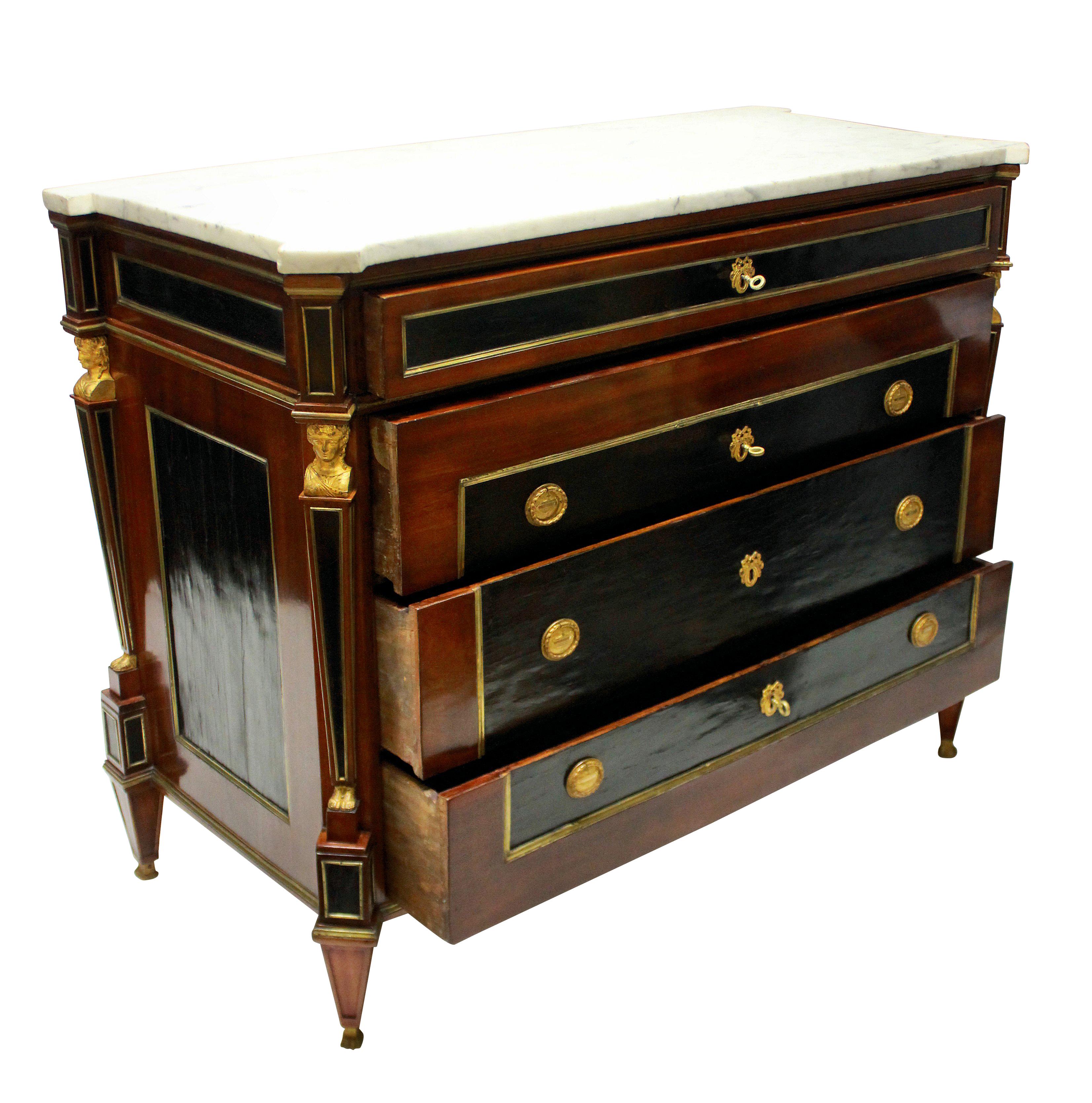 Mahogany Fine Russian 18th Century Neoclassical Commode