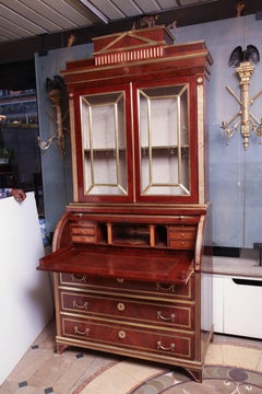 Fine Russian Neoclassic Secretary Bookcase