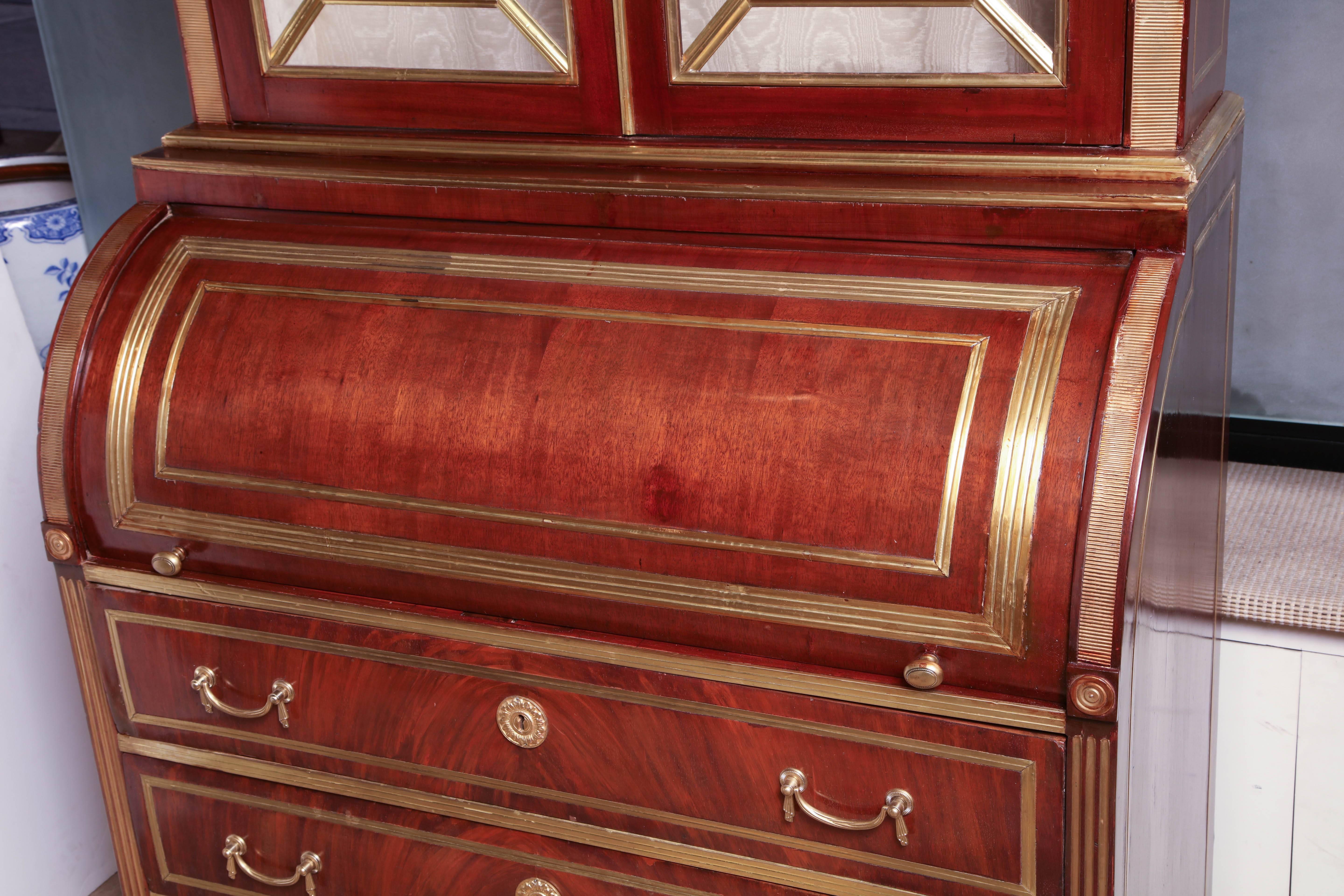 Neoclassical Fine Russian Neoclassic Secretary Bookcase