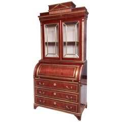 Antique Fine Russian Neoclassic Secretary Bookcase