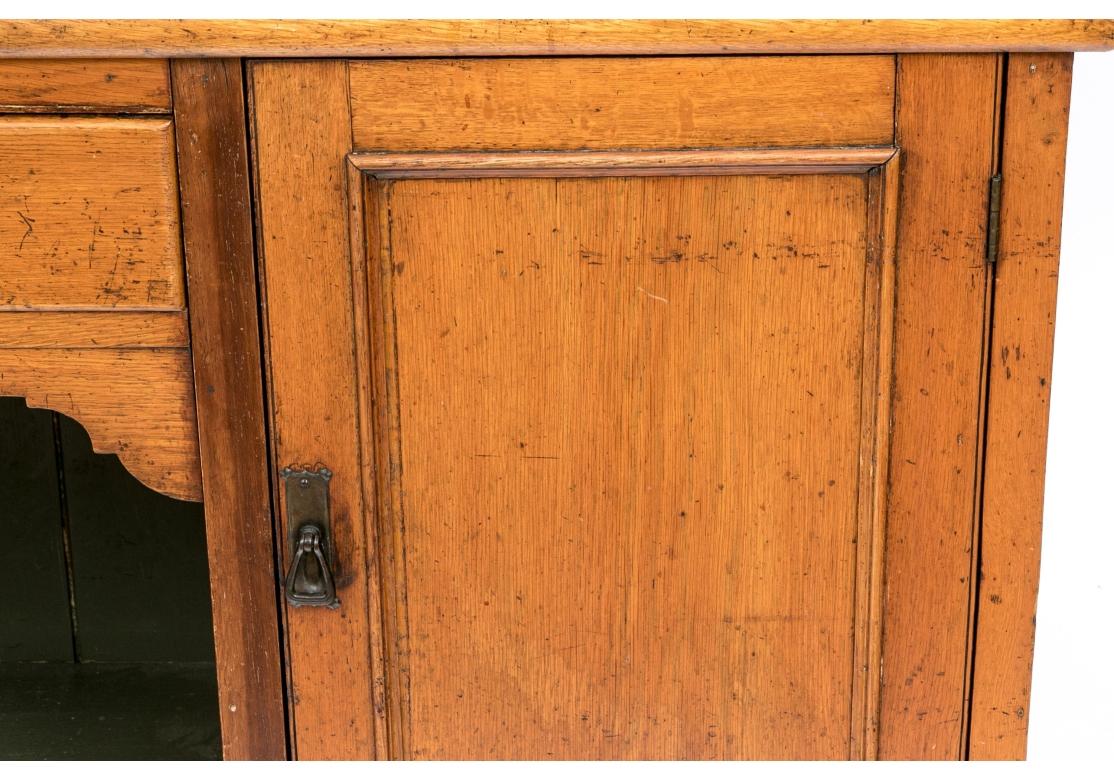 Fine Rustic Antique Pine Breakfront For Sale 5