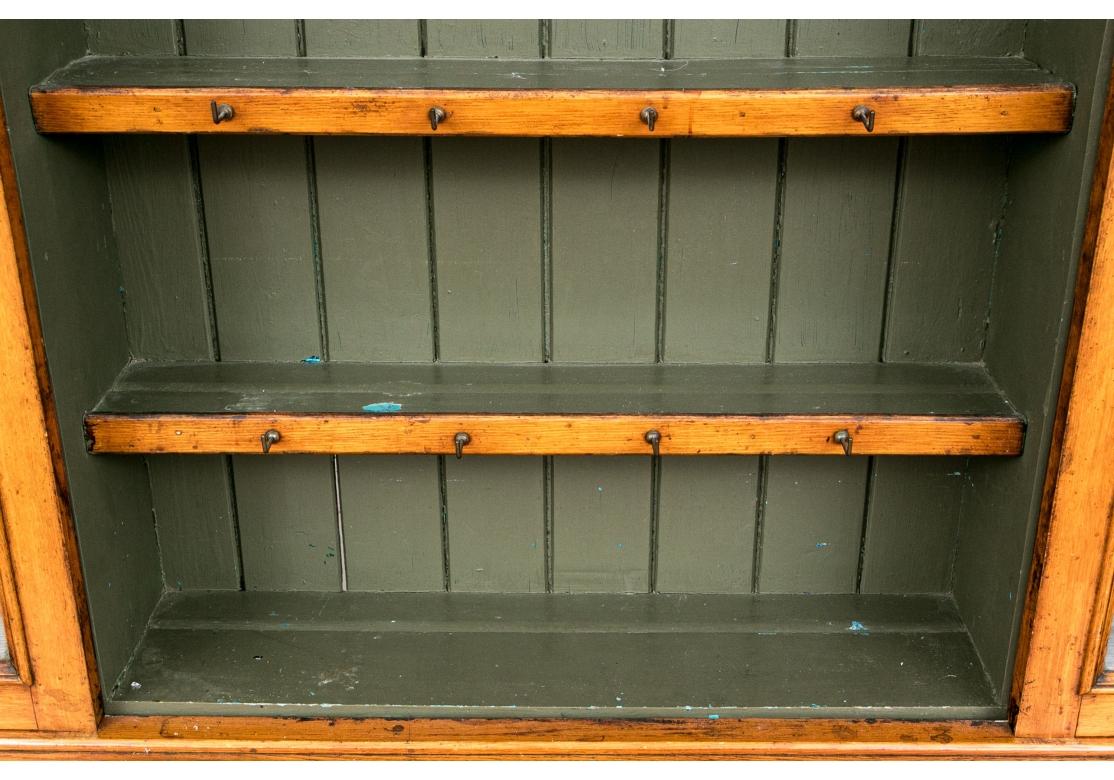 Fine Rustic Antique Pine Breakfront For Sale 6