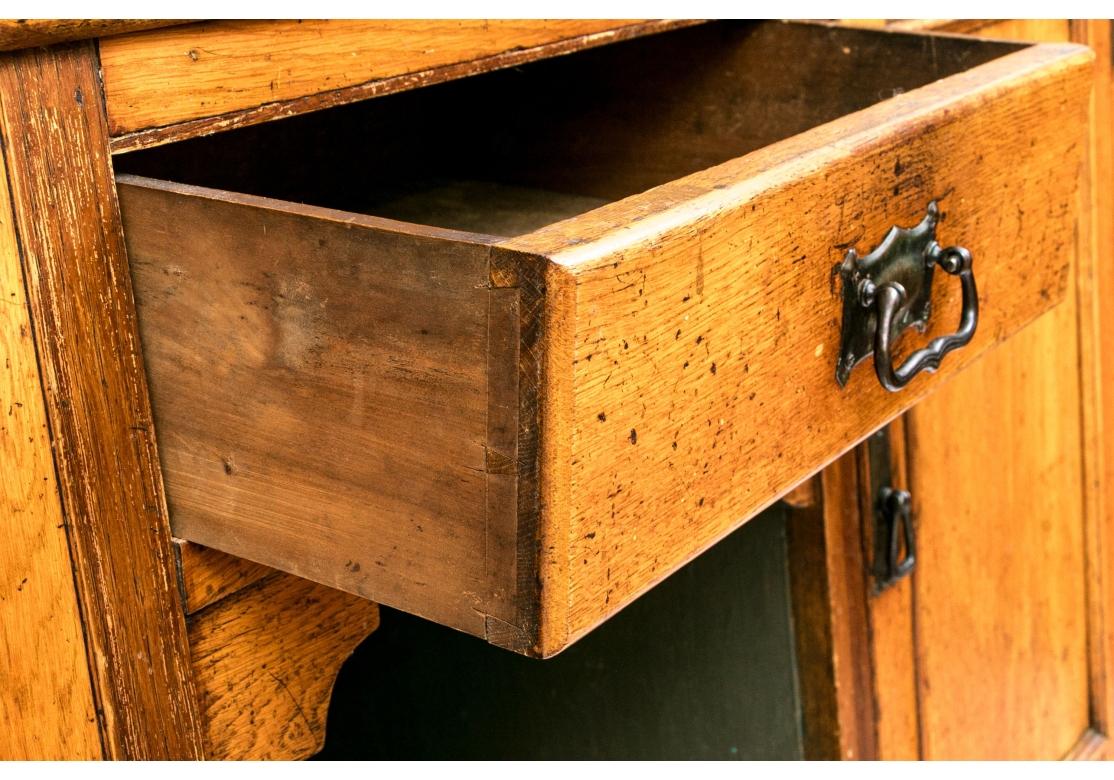 Fine Rustic Antique Pine Breakfront For Sale 7