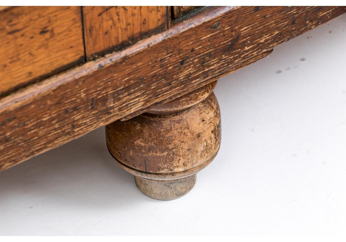 Painted Fine Rustic Antique Pine Breakfront For Sale