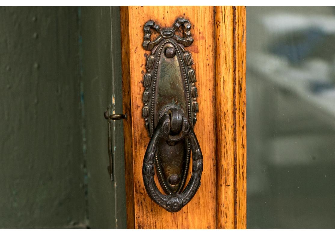 Wood Fine Rustic Antique Pine Breakfront For Sale