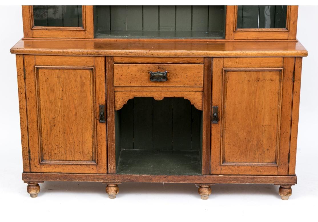 Fine Rustic Antique Pine Breakfront For Sale 2