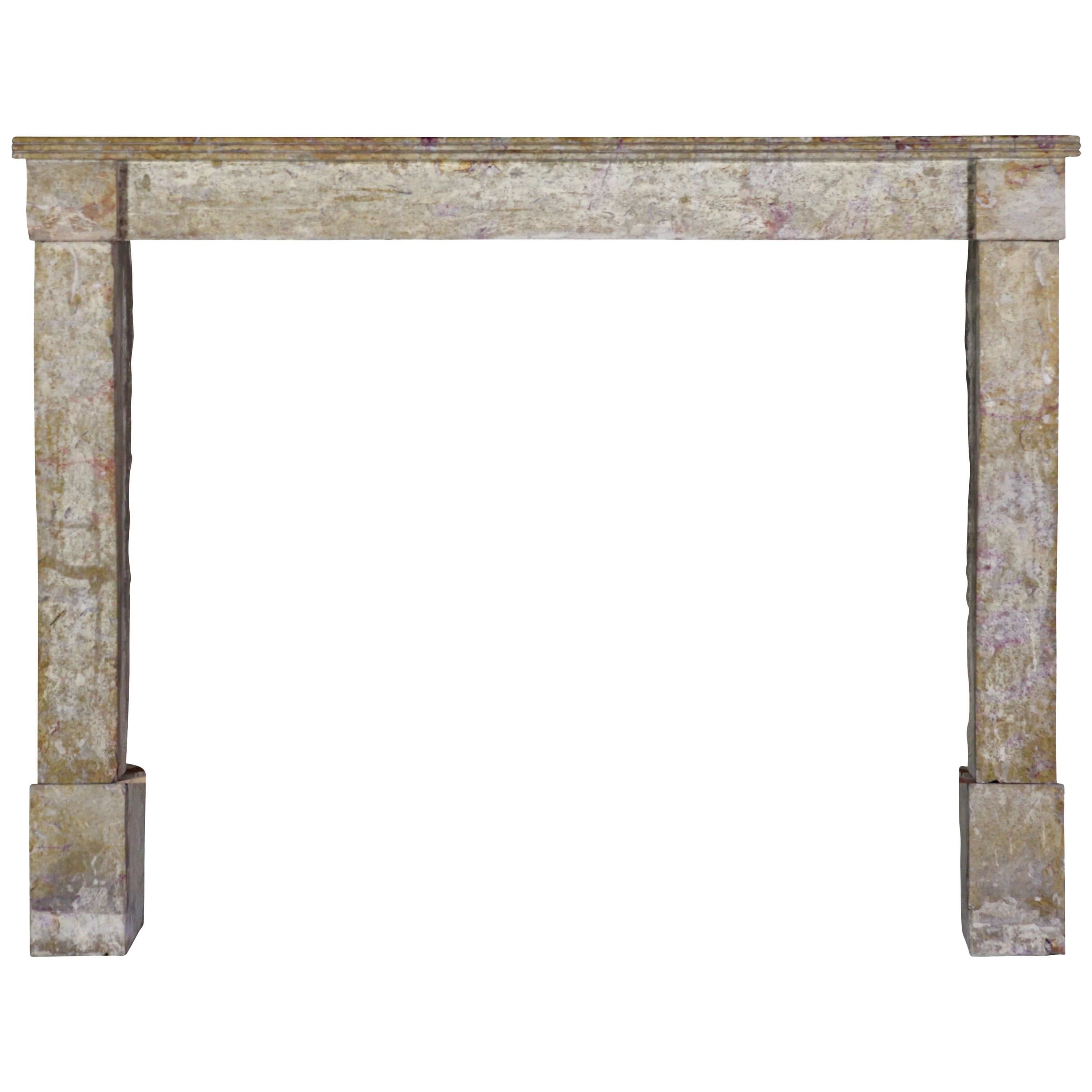 Fine Rustic Small French Limestone Antique Fireplace Surround