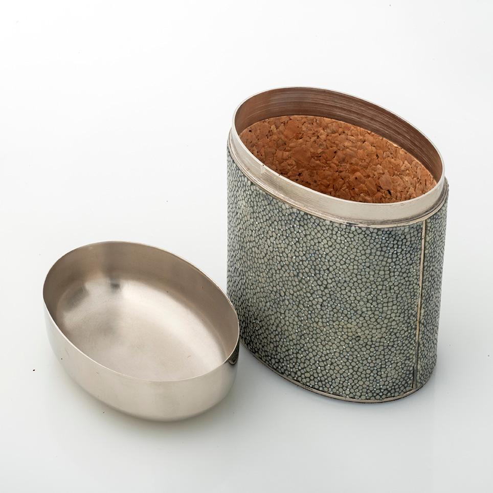 Art Deco FINE SAGE GREEN SHAGREEN CIGARETTE BOX -  superb home and study accessory For Sale