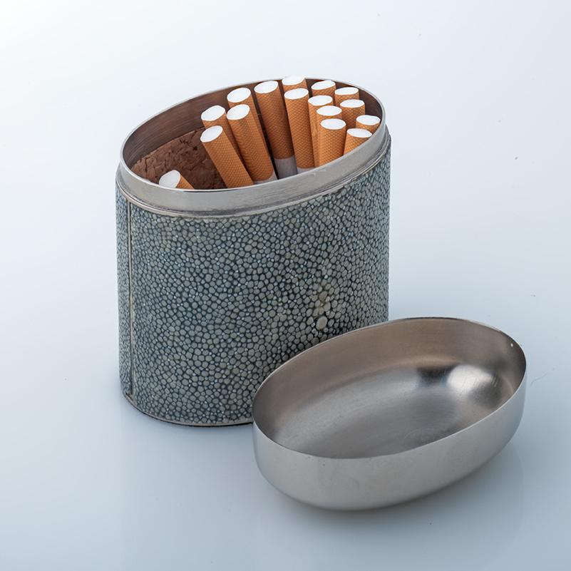 Italian FINE SAGE GREEN SHAGREEN CIGARETTE BOX -  superb home and study accessory For Sale