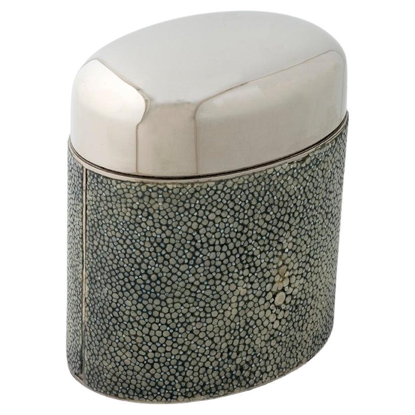 FINE SAGE GREEN SHAGREEN CIGARETTE BOX -  superb home and study accessory
