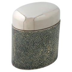 FINE SAGE GREEN SHAGREEN CIGARETTE BOX -  superb home and study accessory