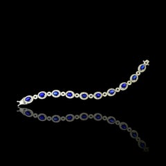 Fine Sapphire, 7 cts., and 2.20 ct. Diamond White Gold Contemporary New Bracelet