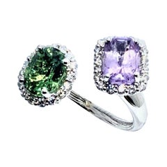 Fine Sapphire and Diamond 14 Karat 5.05 Carat Ladies Ring Certified