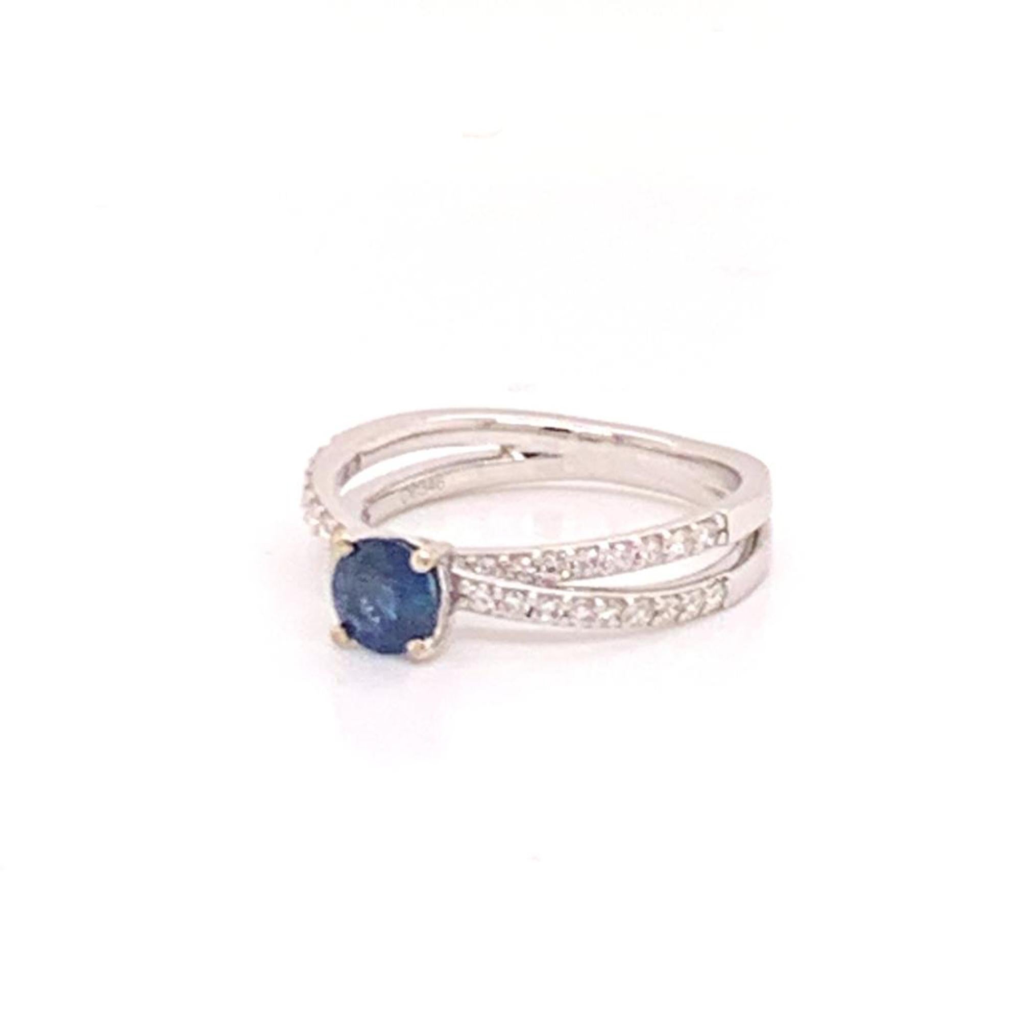 Diamond Sapphire Ring 18k Gold 0.98 TCW Certified 6
