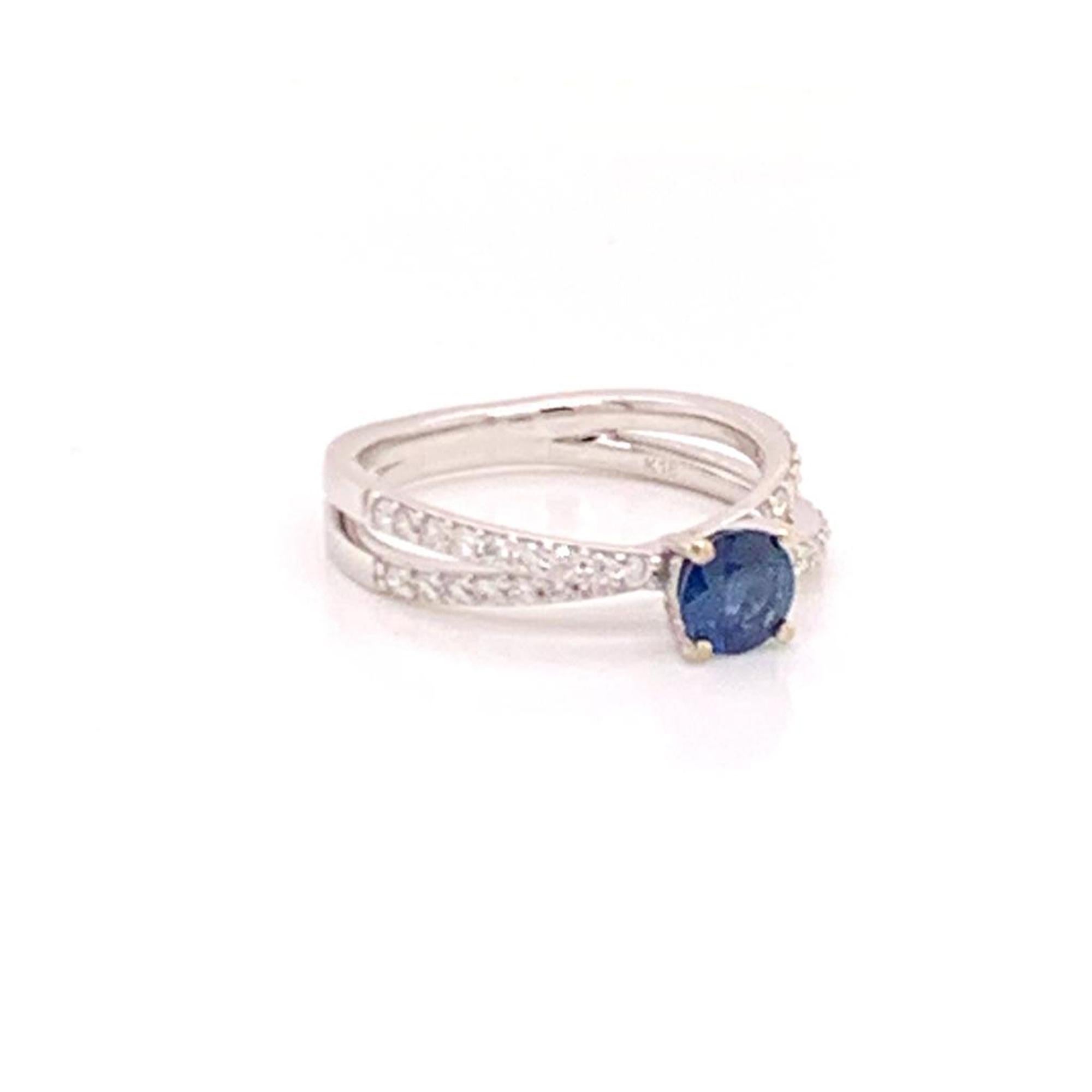 Diamond Sapphire Ring 18k Gold 0.98 TCW Certified 3