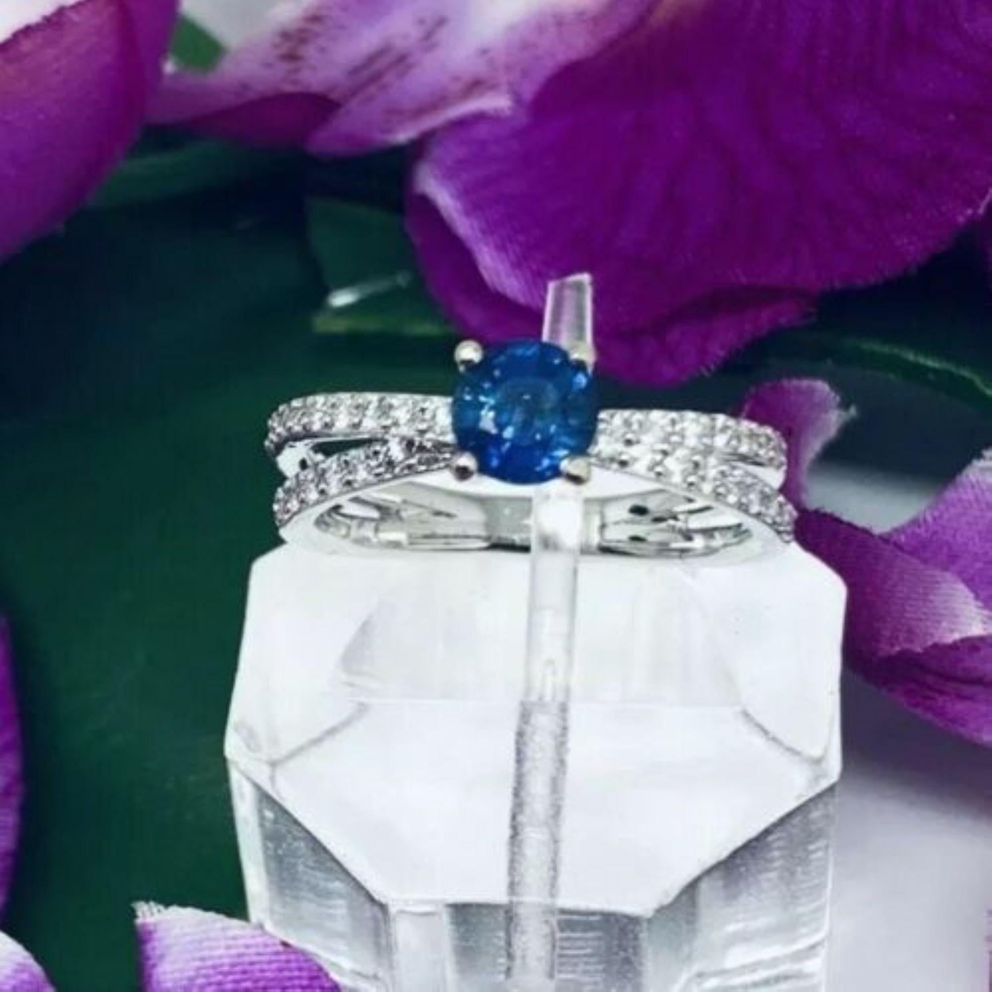 Diamond Sapphire Ring 18k Gold 0.98 TCW Certified 4