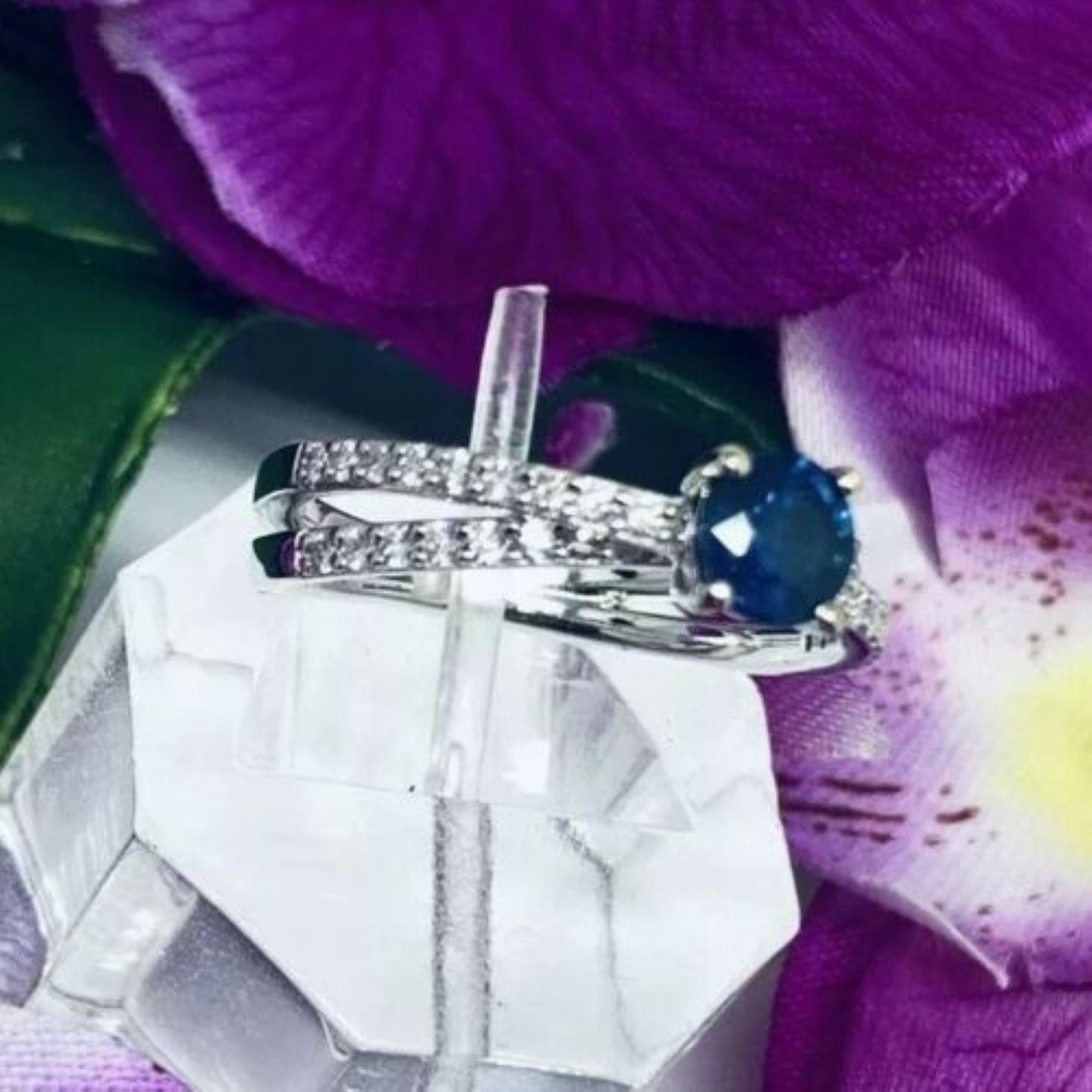 Diamond Sapphire Ring 18k Gold 0.98 TCW Certified 5
