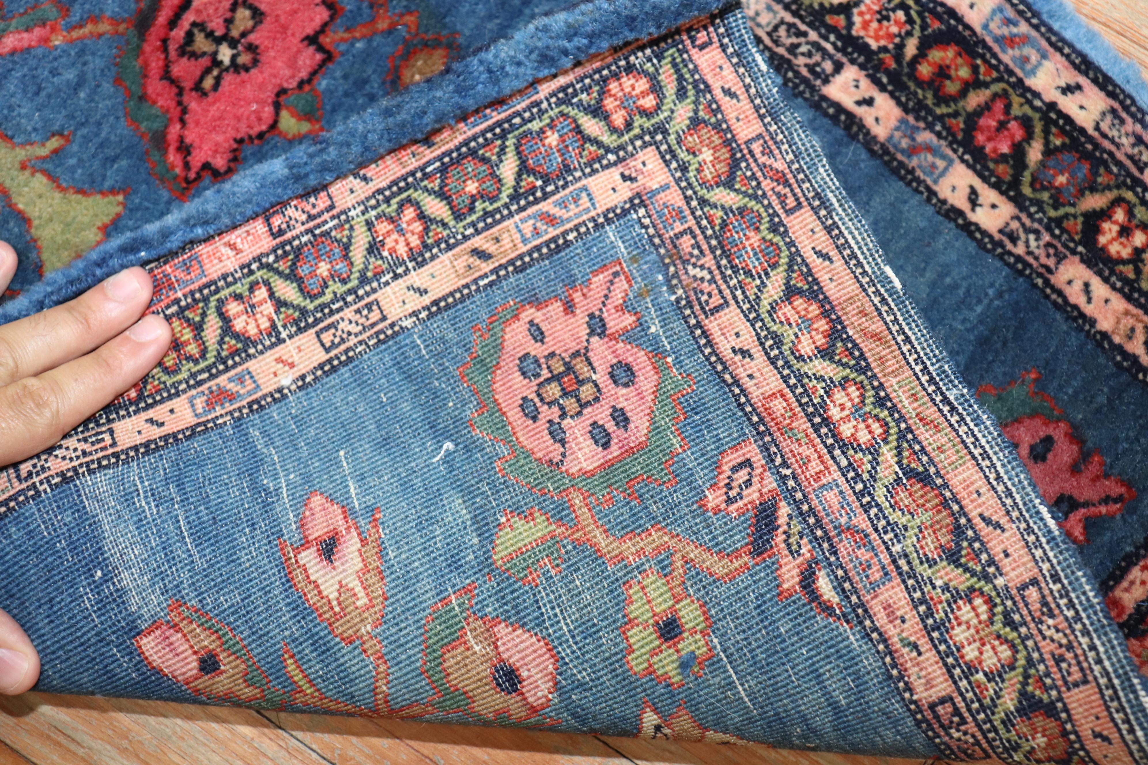 Fine Sarouk Scatter Mini Rug In Good Condition For Sale In New York, NY