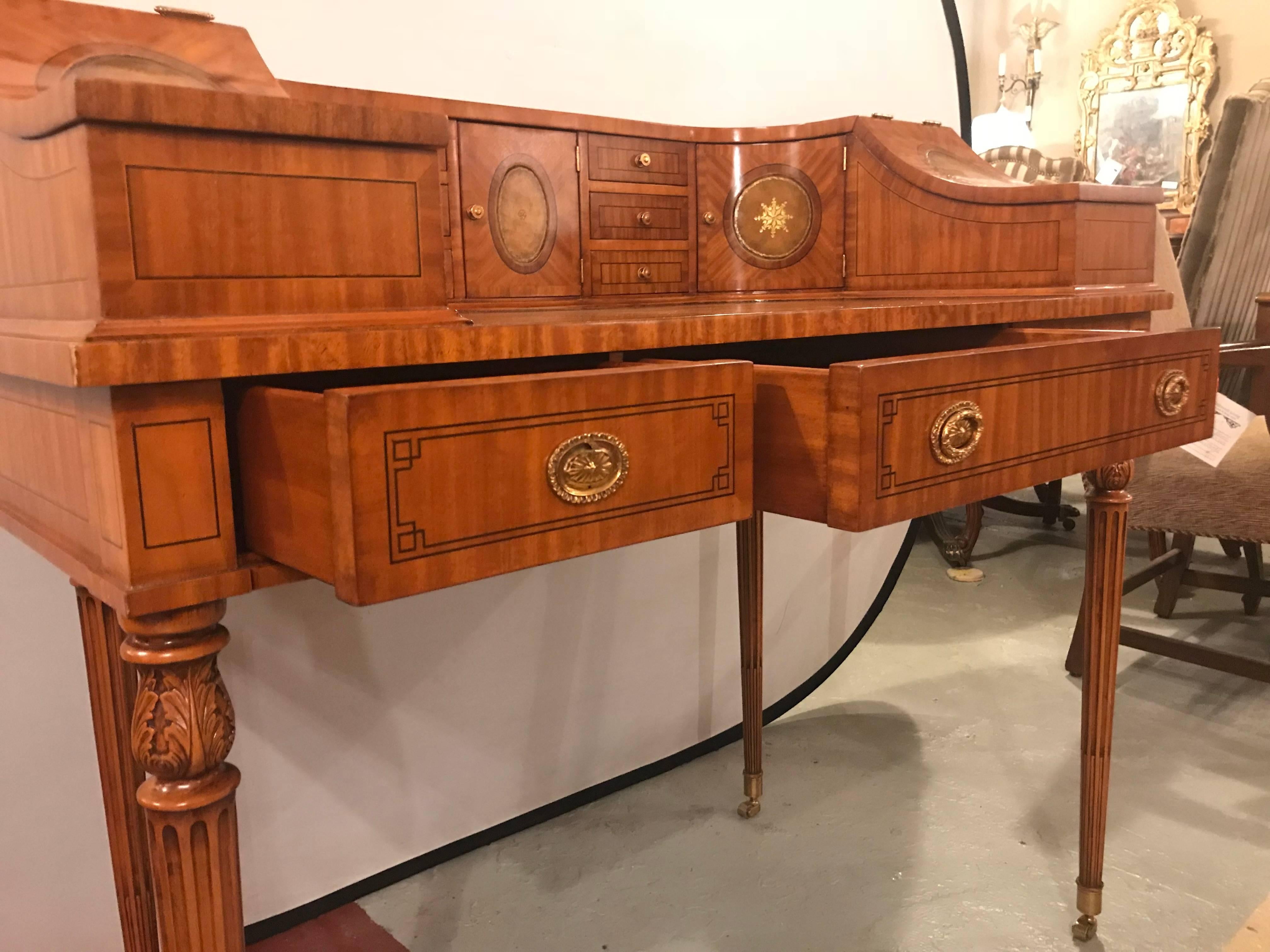 Fine Satinwood Adams Style Carlton House Desk by Maitland-Smith 10