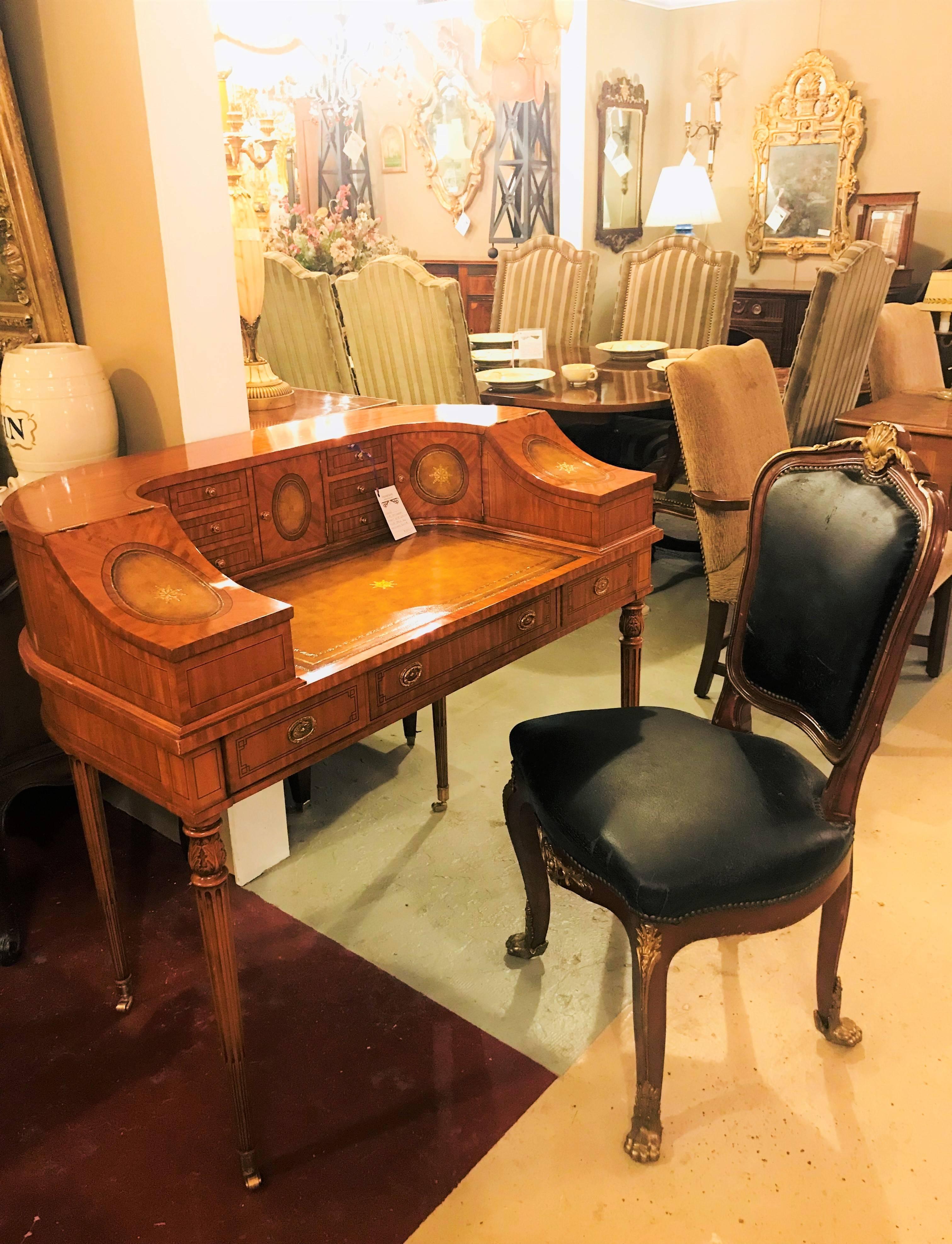 Fine Satinwood Adams Style Carlton House Desk by Maitland-Smith In Good Condition In Stamford, CT