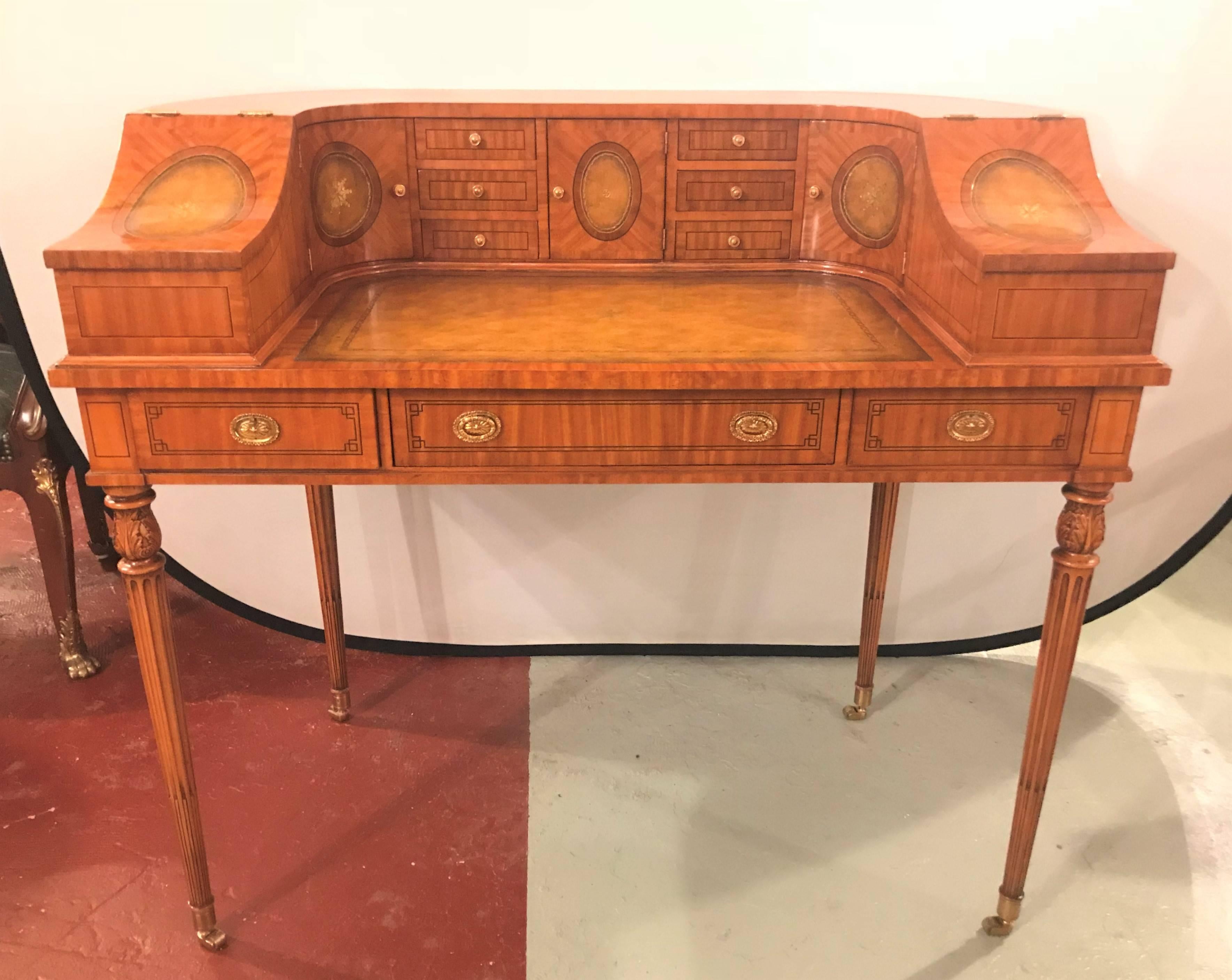 Fine Satinwood Adams Style Carlton House Desk by Maitland-Smith 1