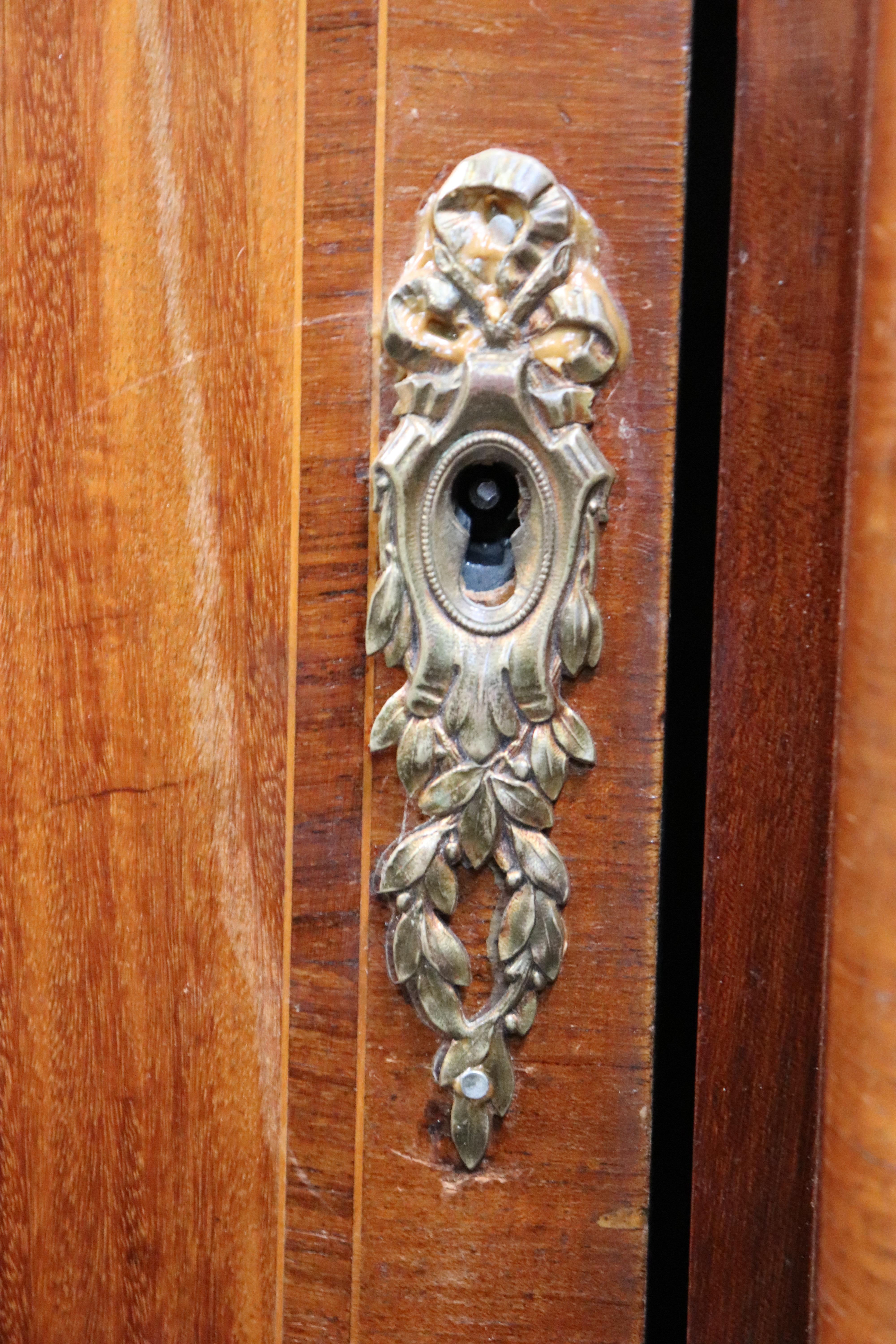 Fine Satinwood and Bronze Mounted French Art Nouveau Louis XVI Armoire For Sale 6