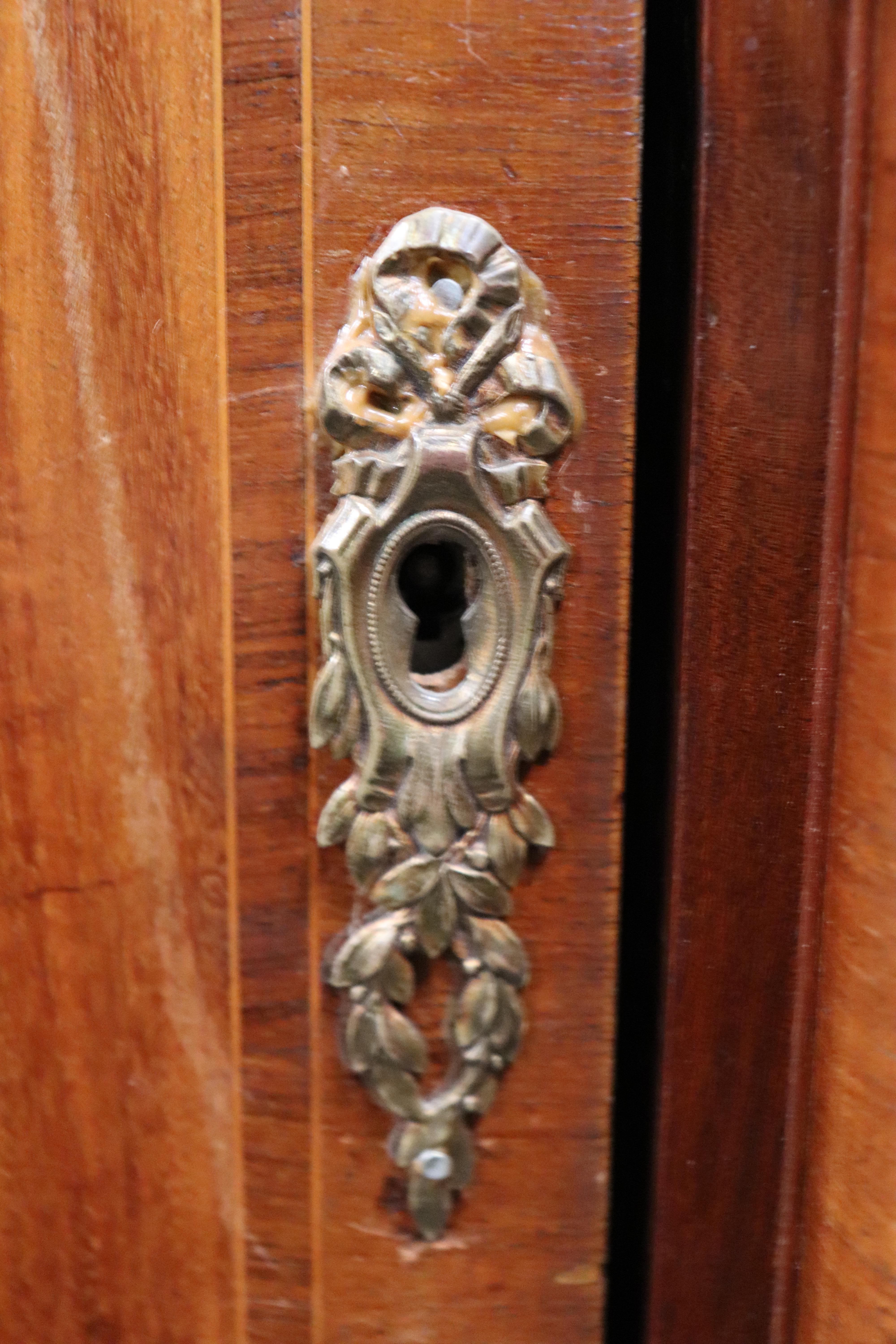 Fine Satinwood and Bronze Mounted French Art Nouveau Louis XVI Armoire For Sale 7
