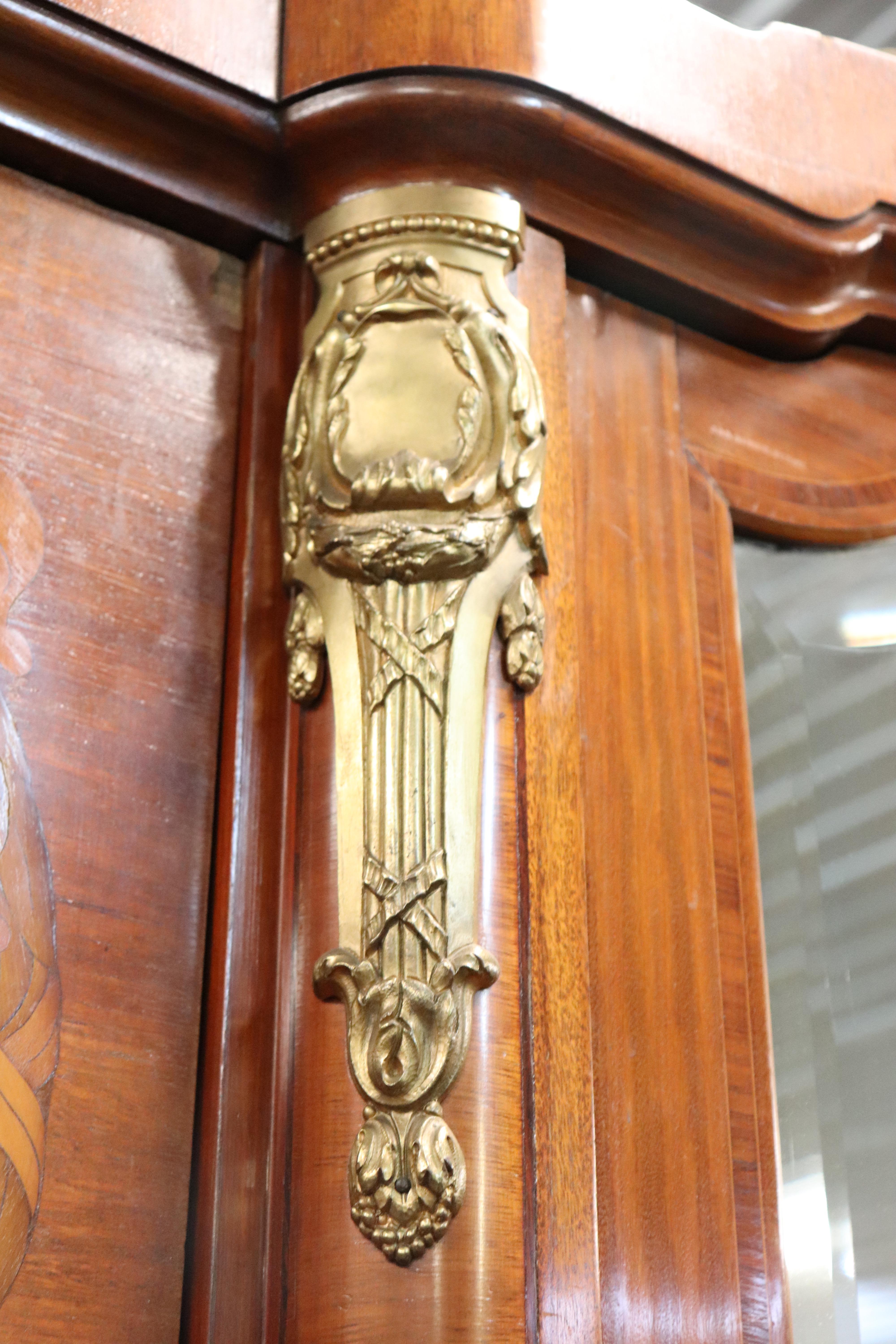 Fine Satinwood and Bronze Mounted French Art Nouveau Louis XVI Armoire For Sale 9