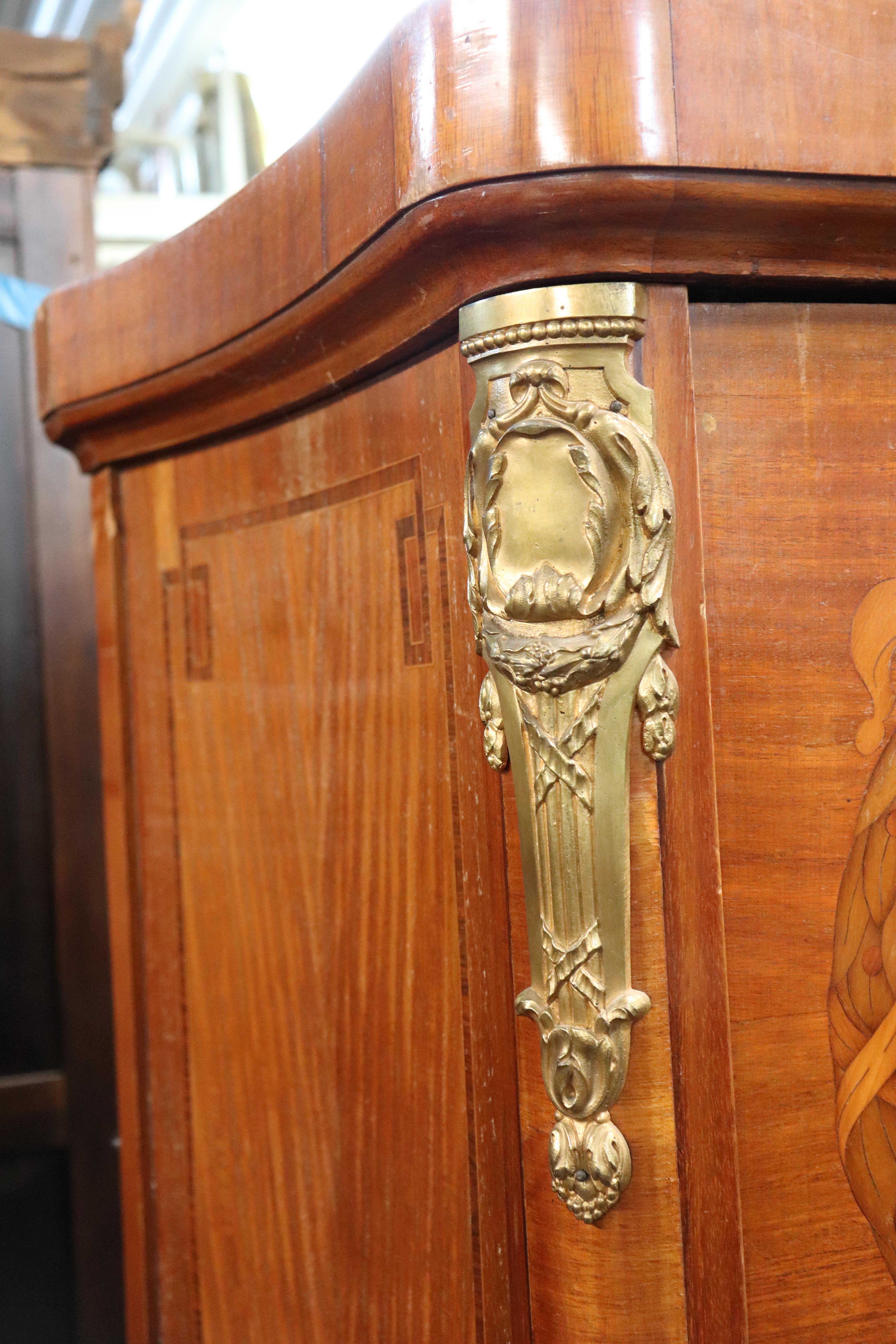 Fine Satinwood and Bronze Mounted French Art Nouveau Louis XVI Armoire For Sale 10