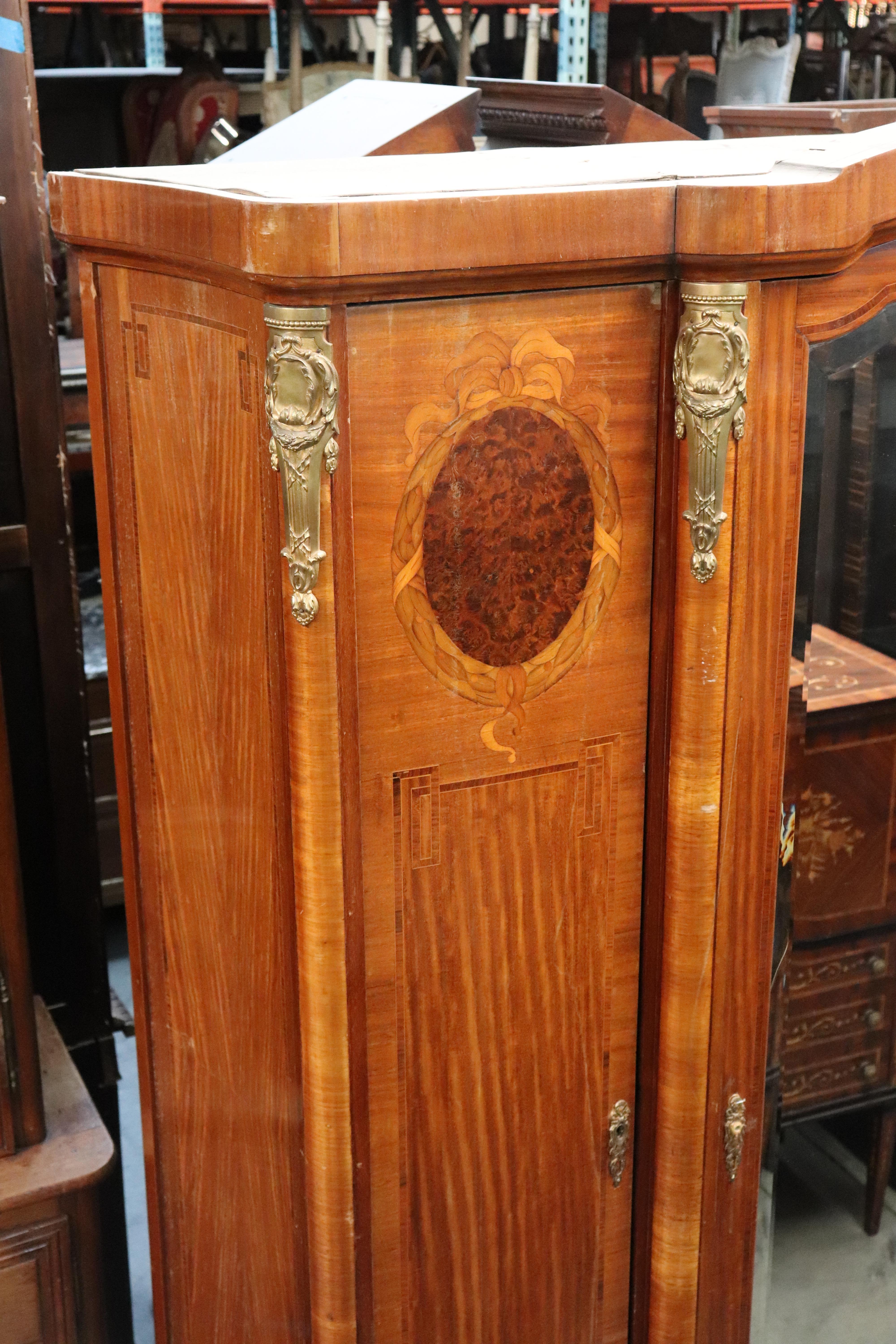 Fine Satinwood and Bronze Mounted French Art Nouveau Louis XVI Armoire For Sale 4