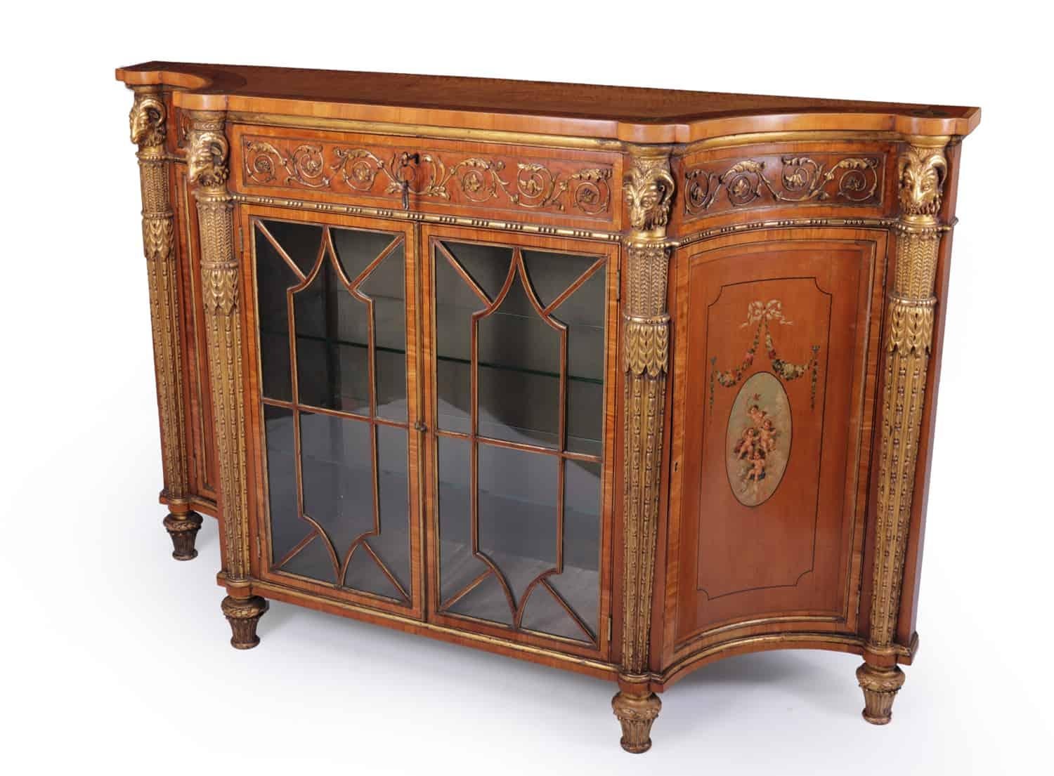 Mid-19th Century Fine Satinwood and Parcel Gilt Sideboard, c1840