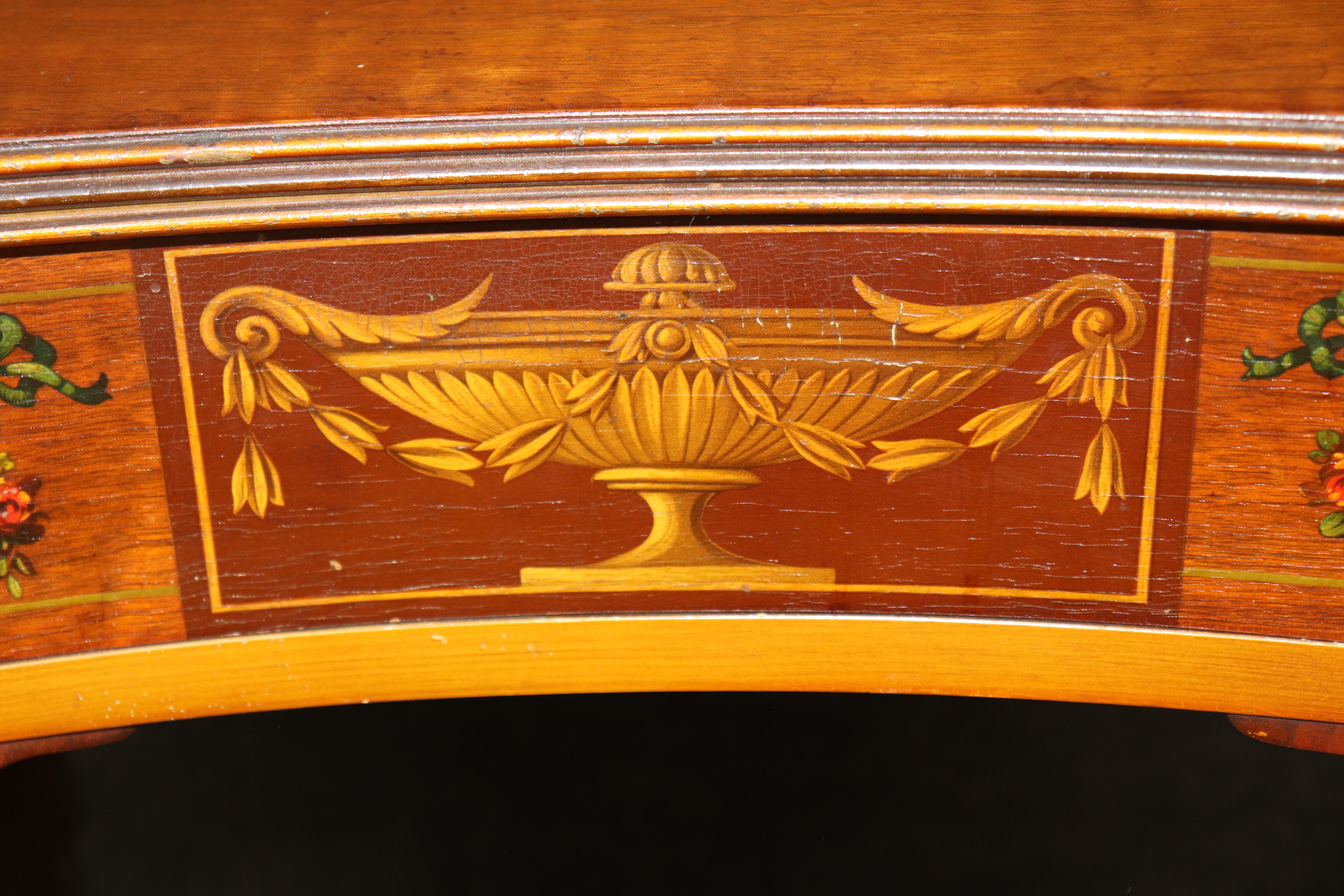 Fine Satinwood and Walnut Paint Decorated Adams Style Ladies Vanity 1920s Era im Angebot 8