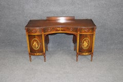 Meuble-lavabo pour dames en satiné et noyer décoré à la peinture, style Adams, époque 1920