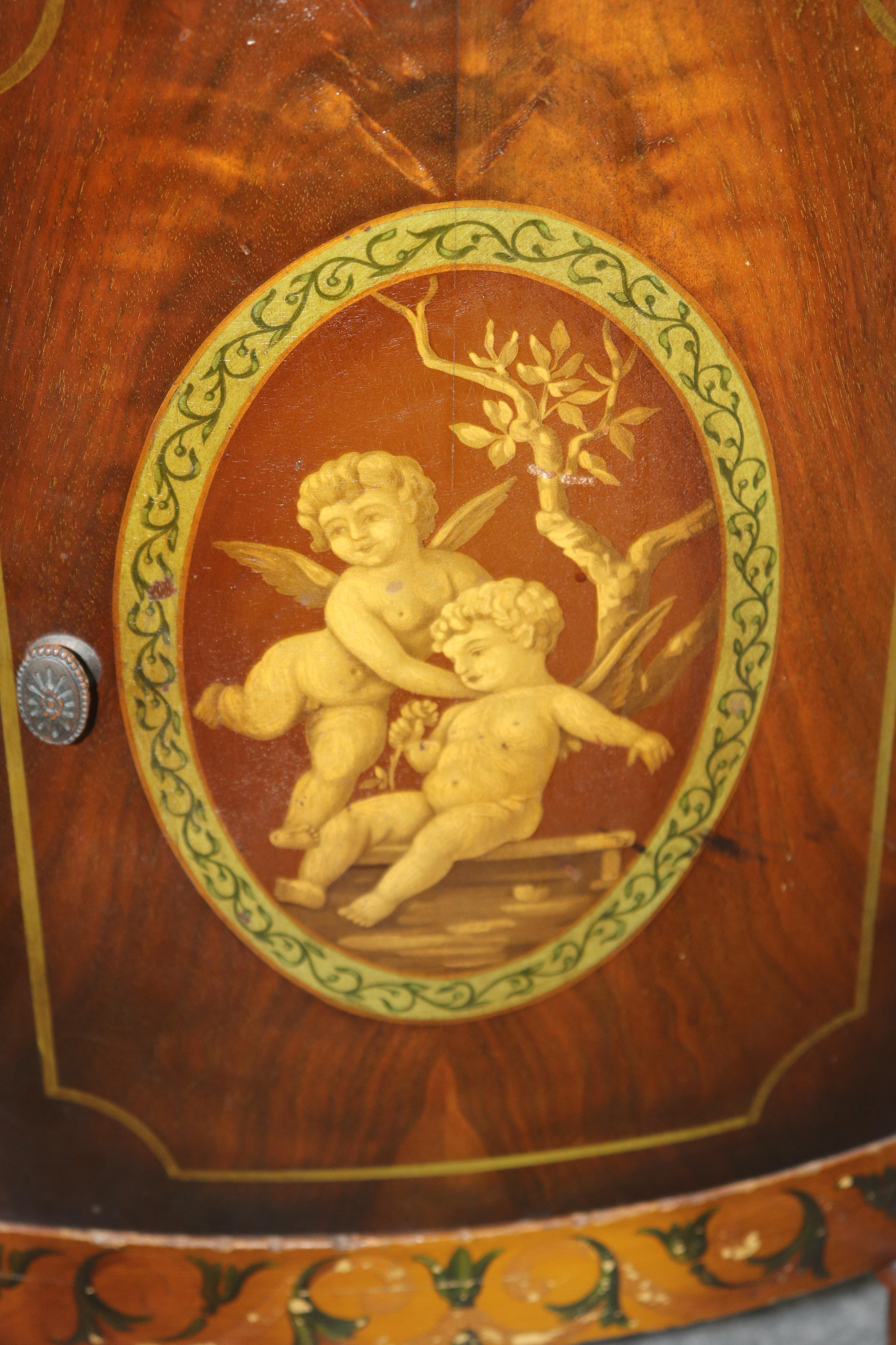Fine Satinwood and Walnut Paint Decorated Adams Style Ladies Vanity 1920s Era (Nordamerikanisch) im Angebot