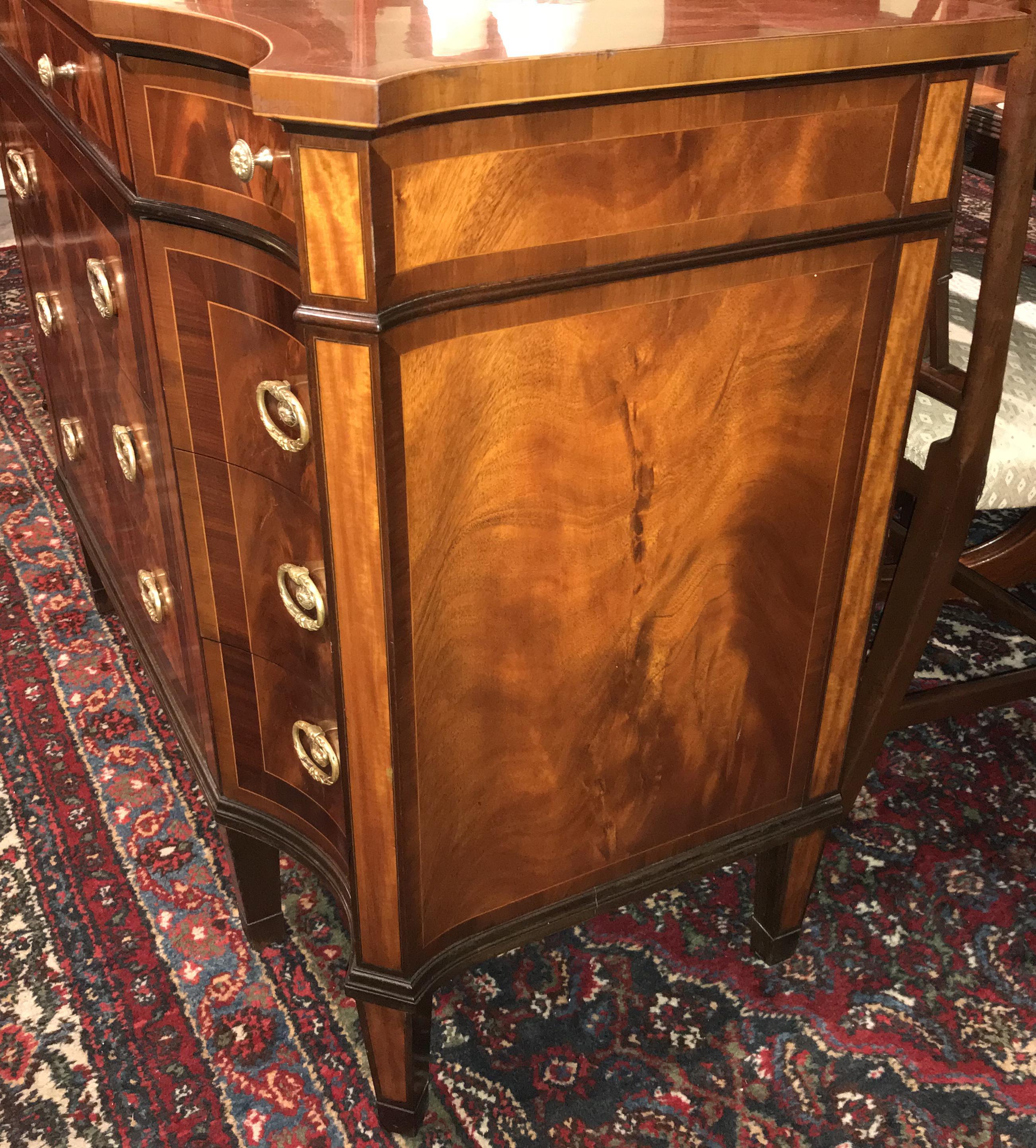 Fine Schmieg & Kotzian Custom Mahogany Inlaid Chest or Sideboard In Good Condition In Milford, NH