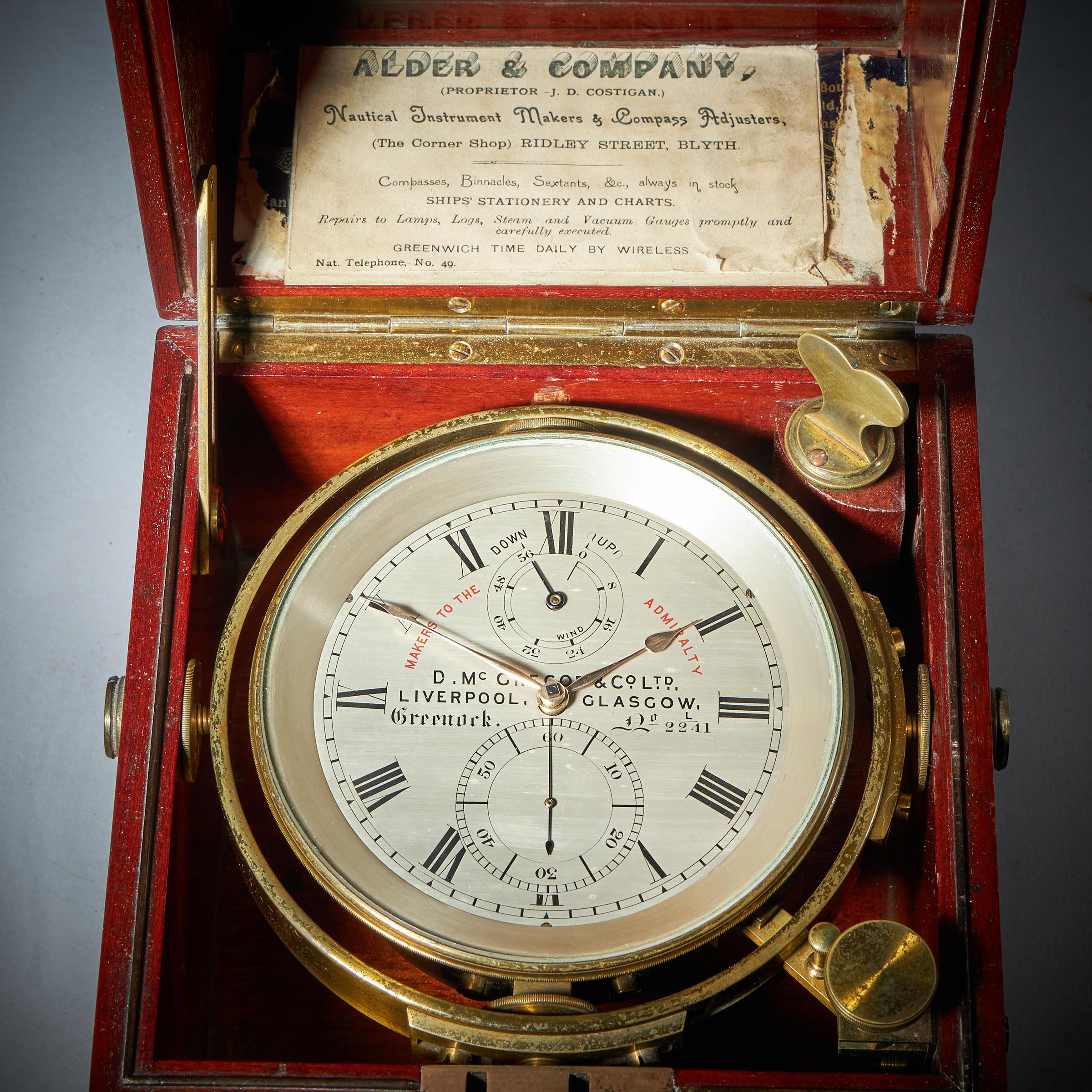 Feines englisches zweitägiges Marine-Chronometricometer, signiert im Angebot 2