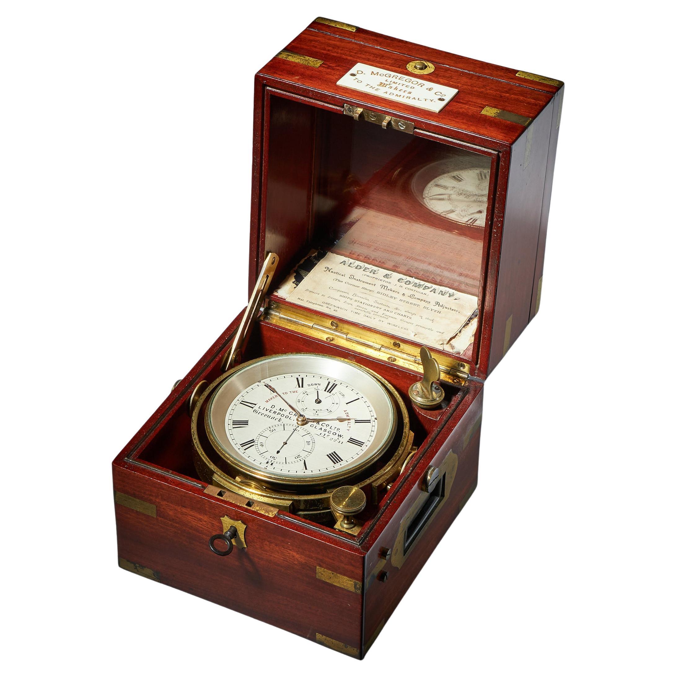 Fine Scottish Two-Day Marine Chronometer Signed and Numbered D. McGregor For Sale
