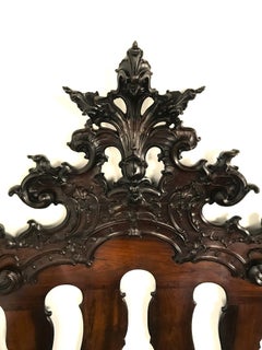Fine Sculpted Colonial Portuguese 17th C. Jacaranda Bed Torsade Posts & finials