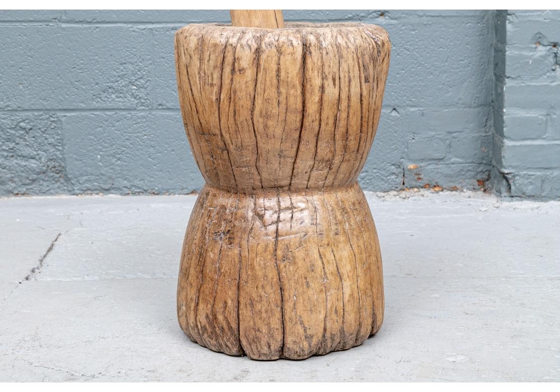 Hardwood Fine Sculptural African Mortar and Pestle For Sale